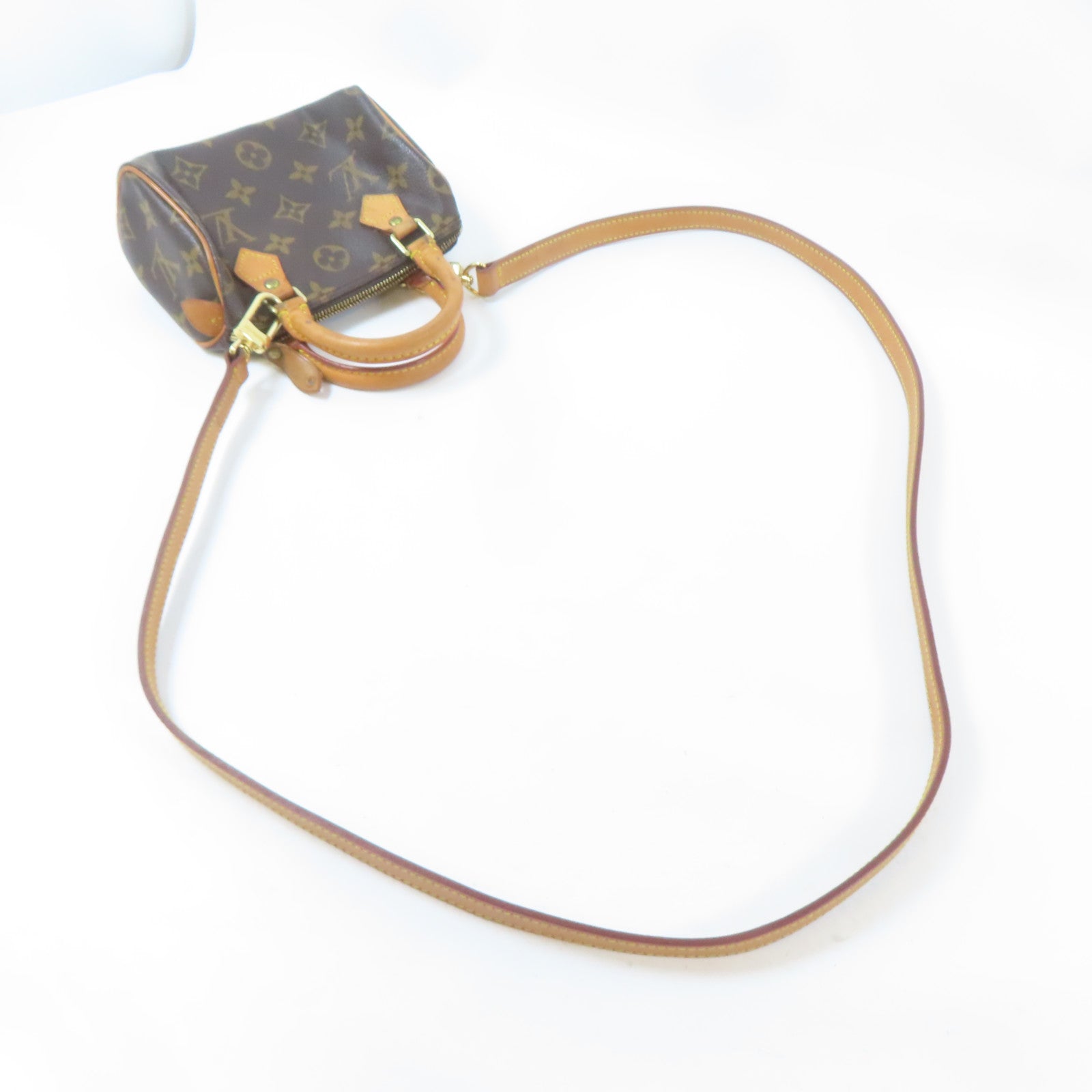 LOUIS VUITTON Monogram Mini Speedy金扣手挽肩背兩用袋啡色