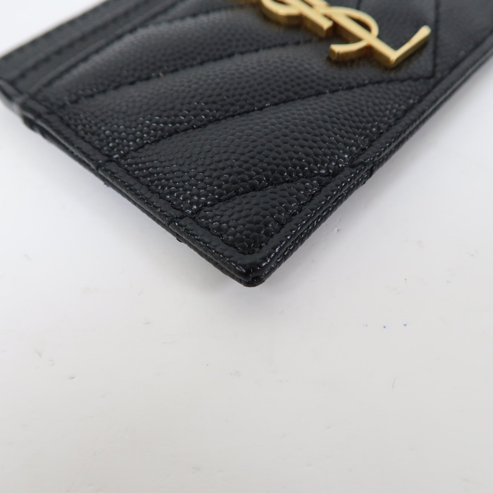 SAINT LAURENT 牛皮皮革Card Holder金扣卡片套黑色