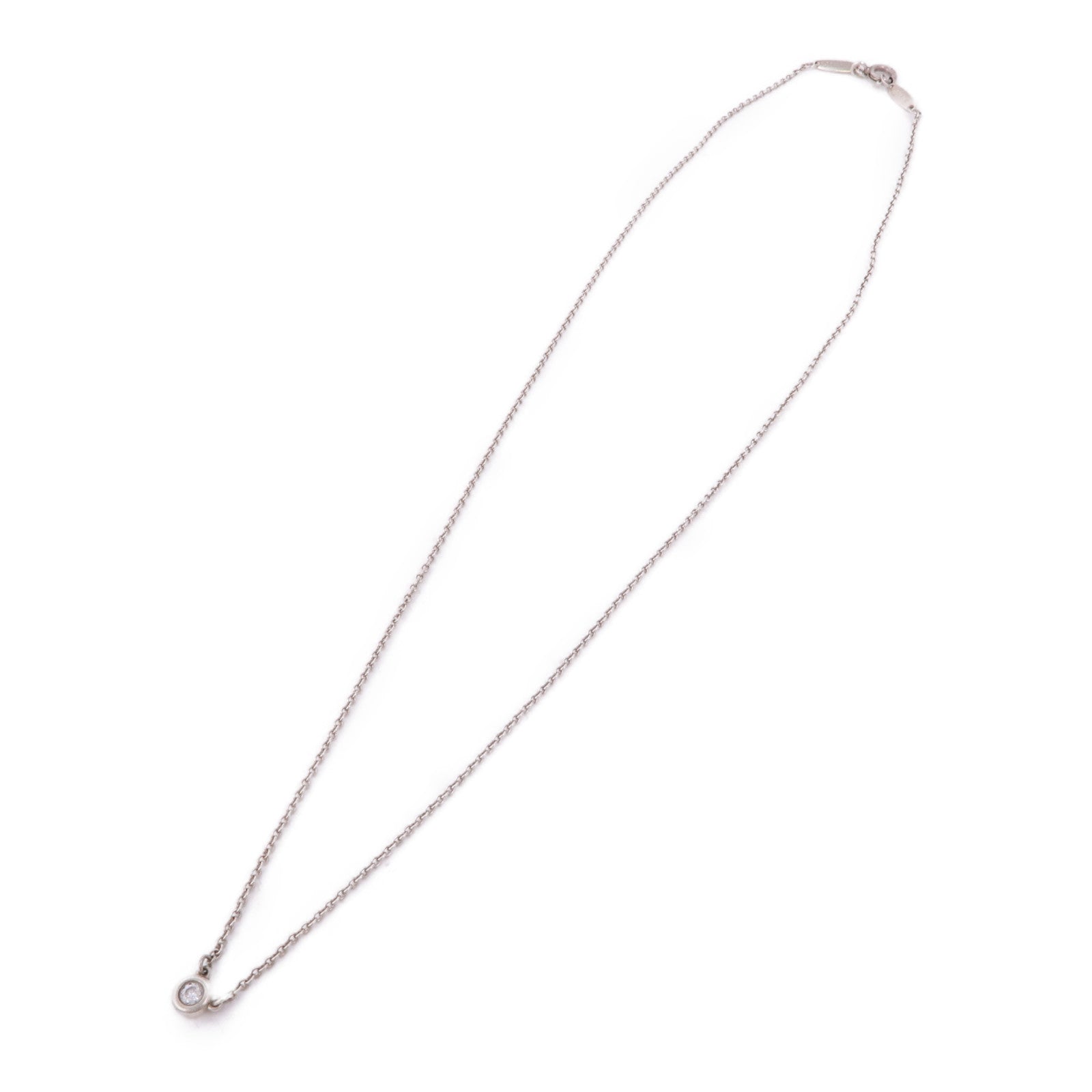 TIFFANY＆CO 925純銀Elsa Peretti Diamond Necklace鑽石項鍊