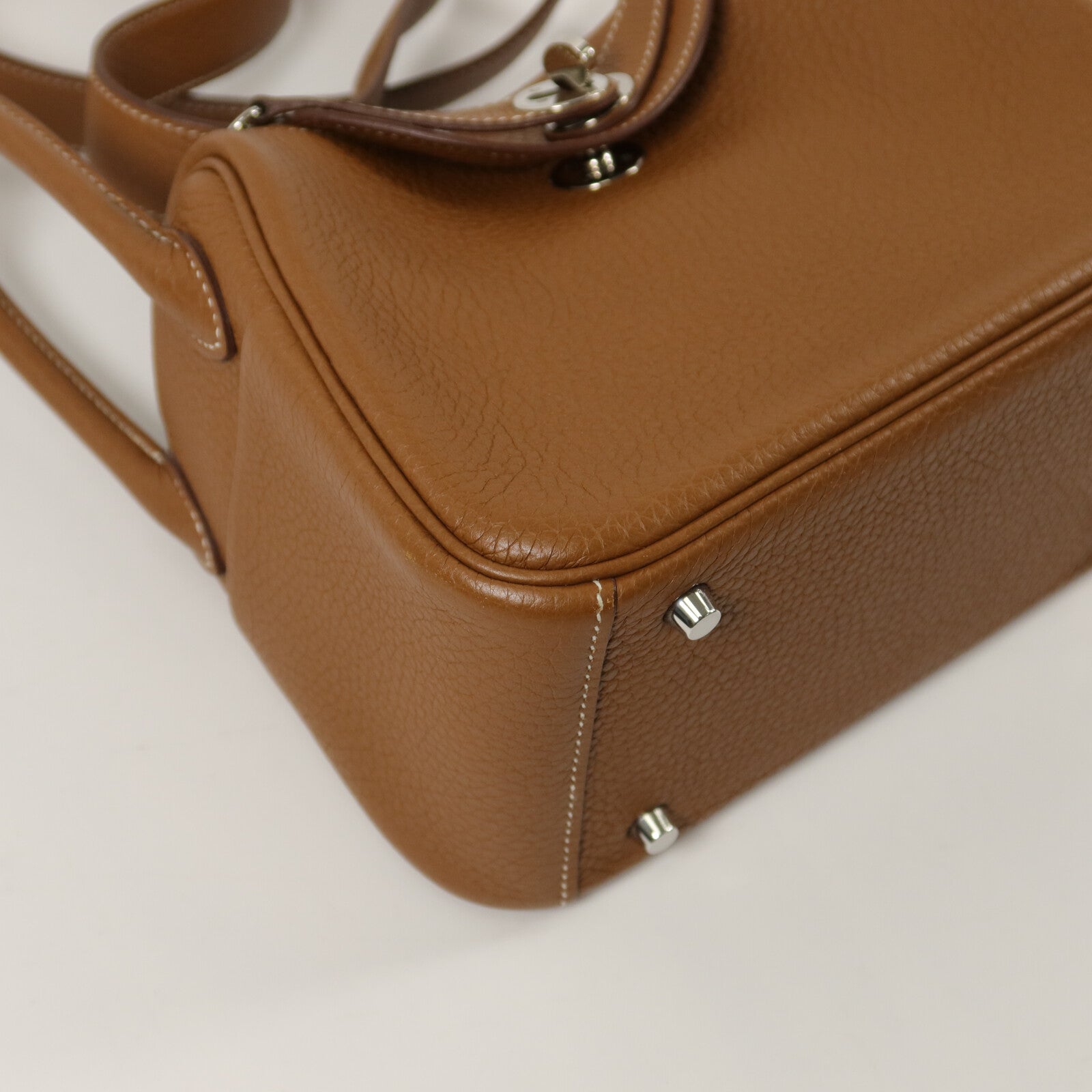 HERMES Clemence皮革Mini Lindy手挽肩背兩用袋Gold