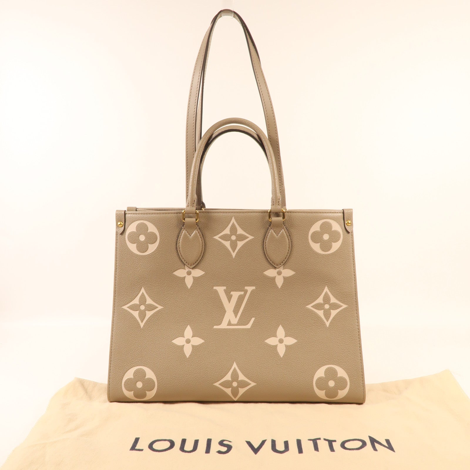 LOUIS VUITTON Monogram Empreinte OnTheGo MM金扣手挽肩背兩用袋