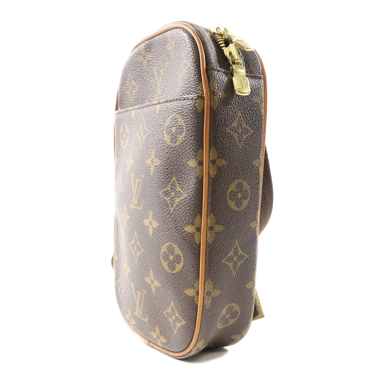LOUIS VUITTON Monogram Pochette Gange金扣腰包/肩背袋啡色