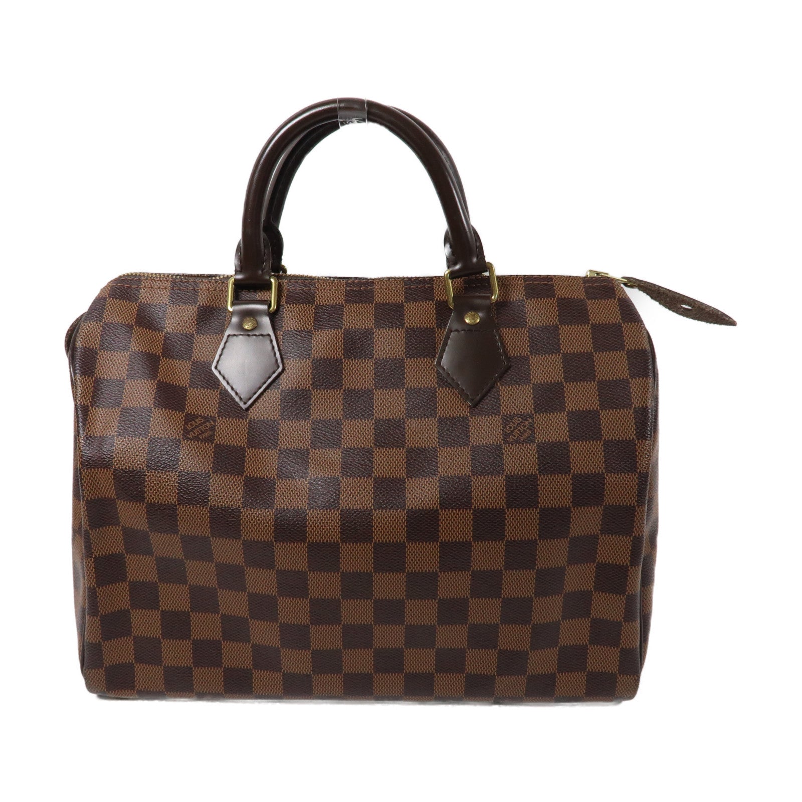LOUIS VUITTON Damier Ebene Speedy 30金扣手挽袋啡色