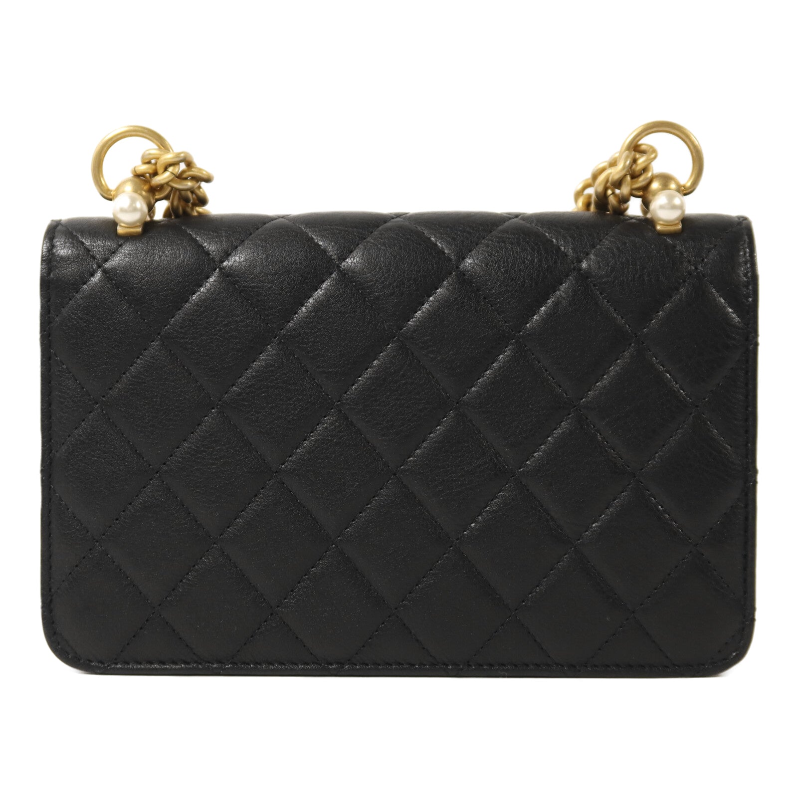 CHANEL 牛皮皮革Wallet On Chain金扣鏈帶肩背袋