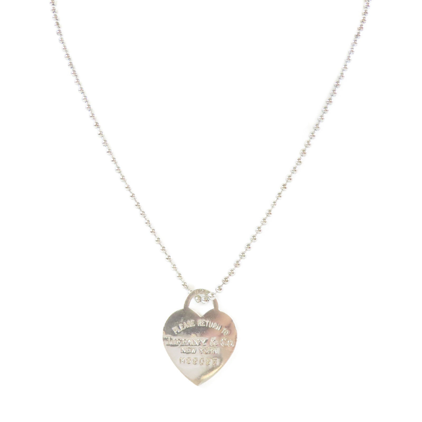 TIFFANY＆CO 925純銀Return to Tiffany Heart Tag Necklace項鍊#86cm