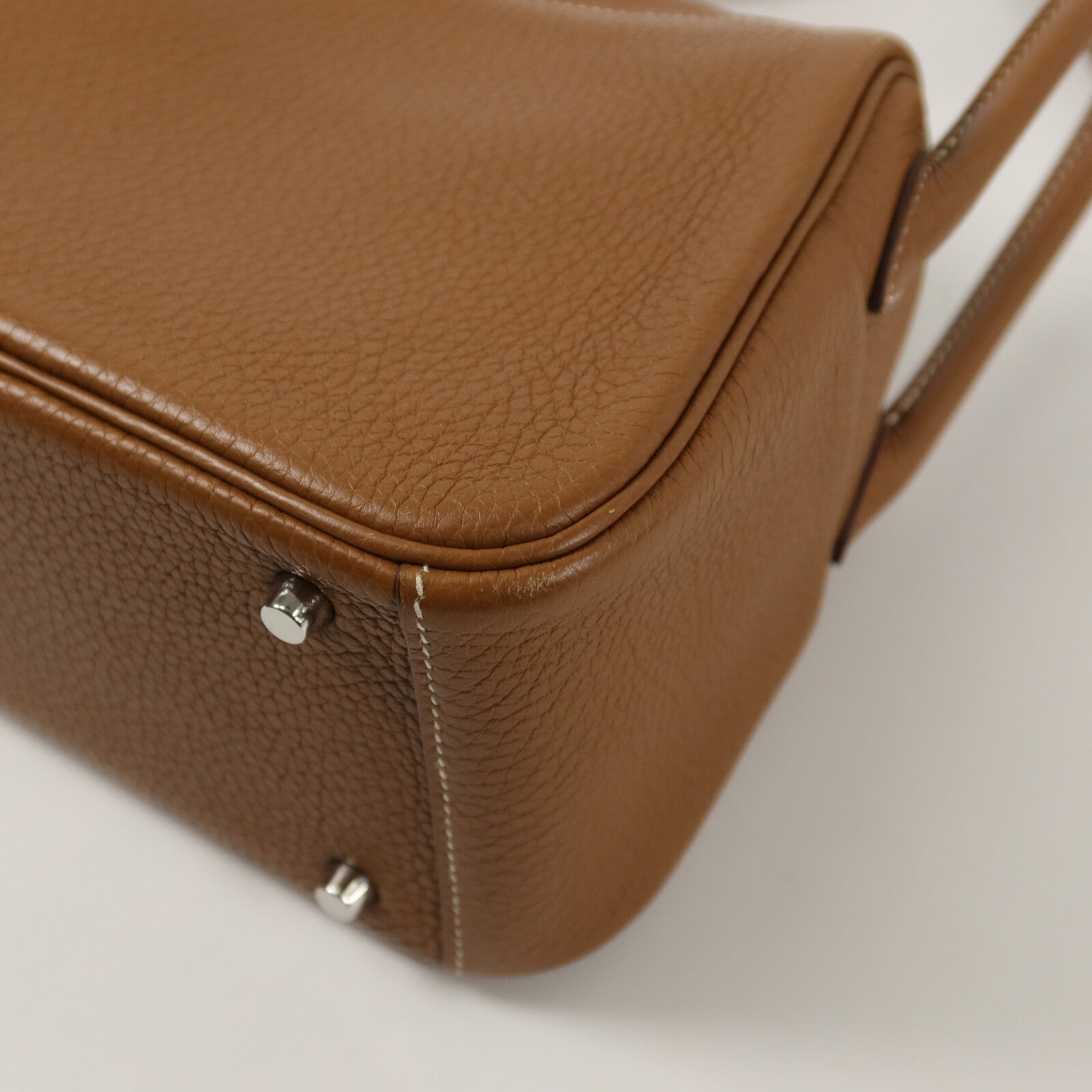 HERMES Clemence皮革Mini Lindy手挽肩背兩用袋Gold