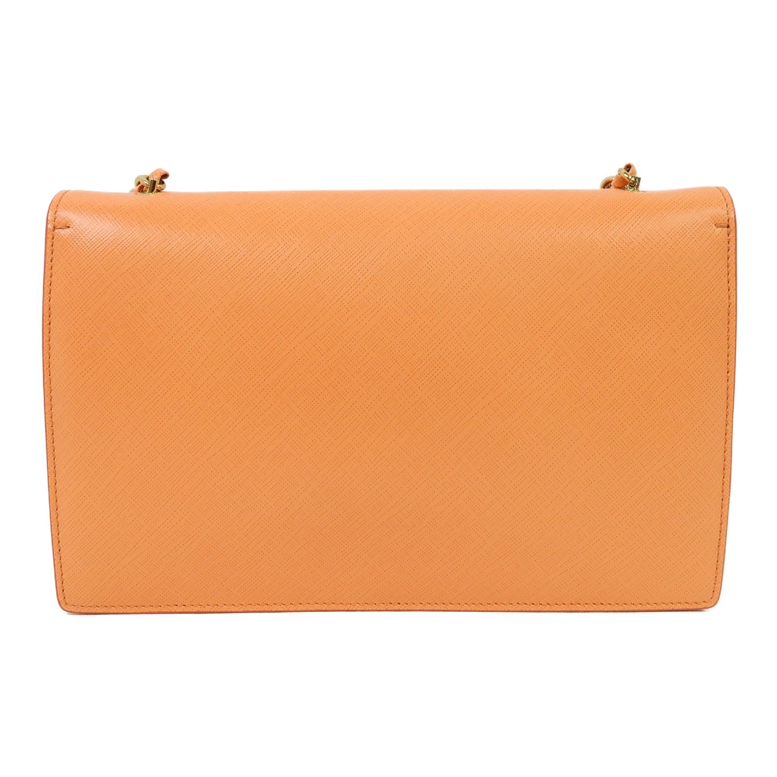 Salvatore Ferragamo 【激減優惠】牛皮皮革Chain Shoulder金扣鏈帶肩背袋橘粉色