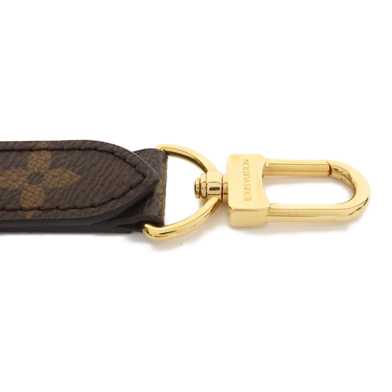 LOUIS VUITTON Monogram Strap金扣肩背帶啡色