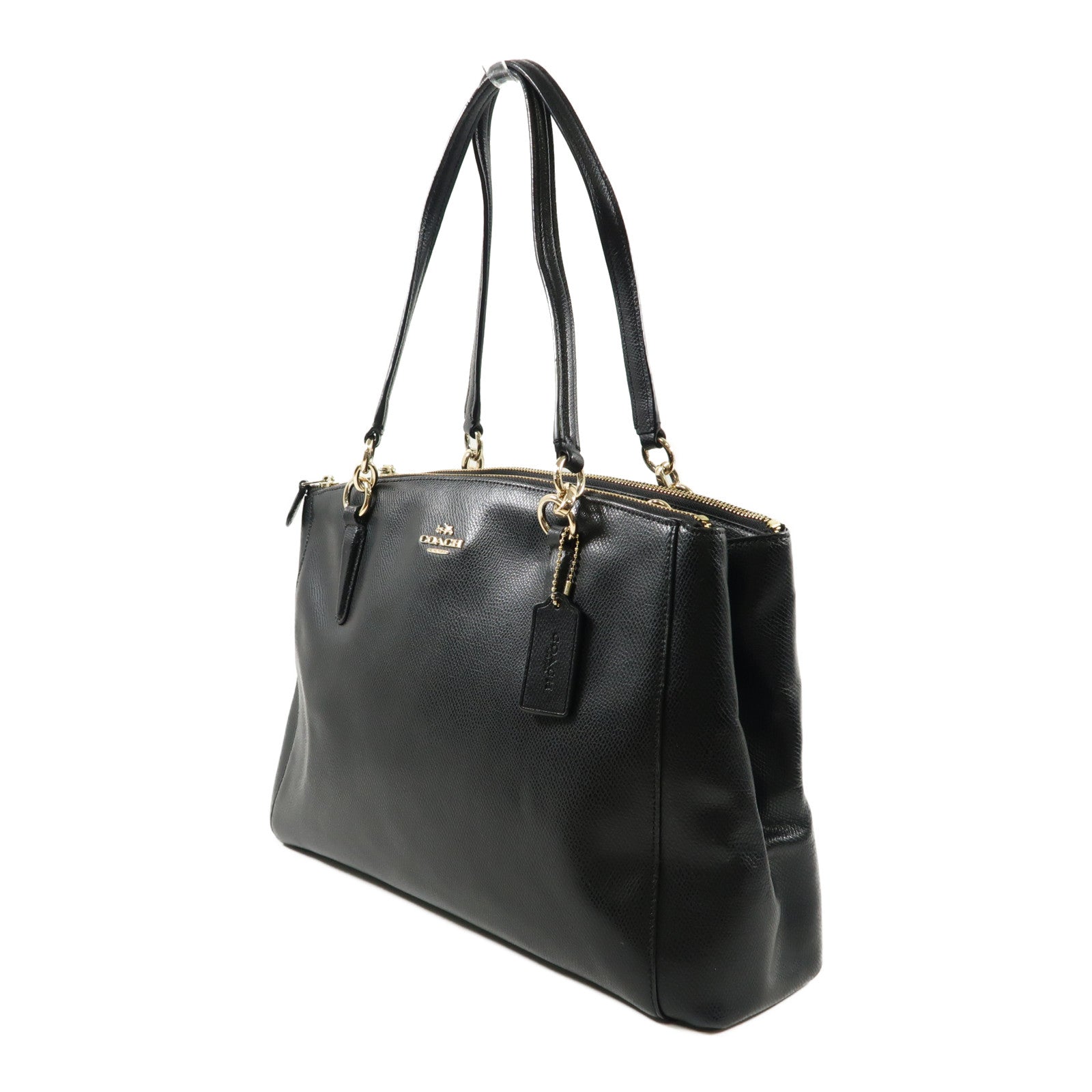COACH 牛皮皮革Shoulder Bag金扣肩背袋黑色