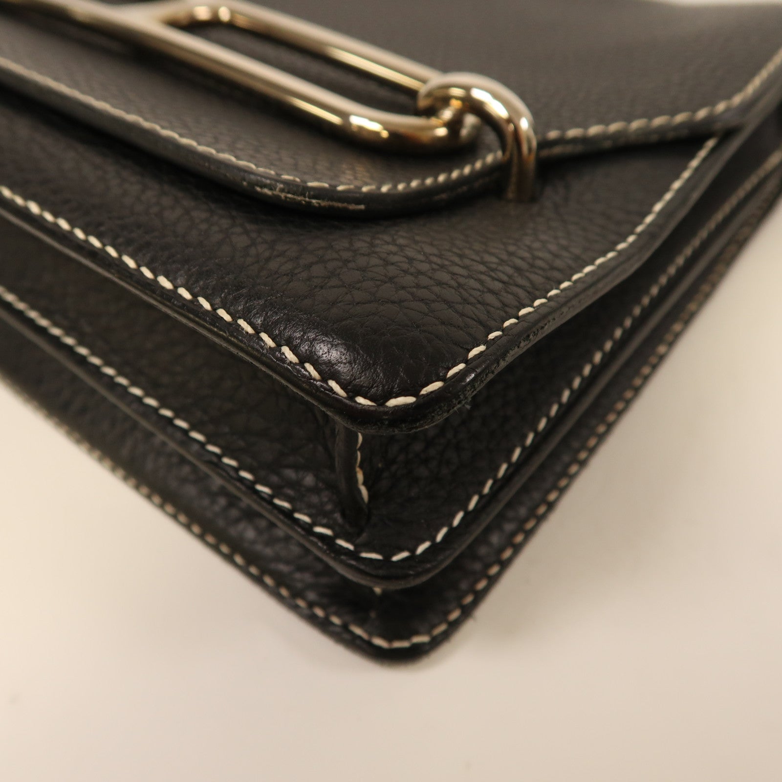HERMES Clemence皮革Roulis 23肩背袋黑色