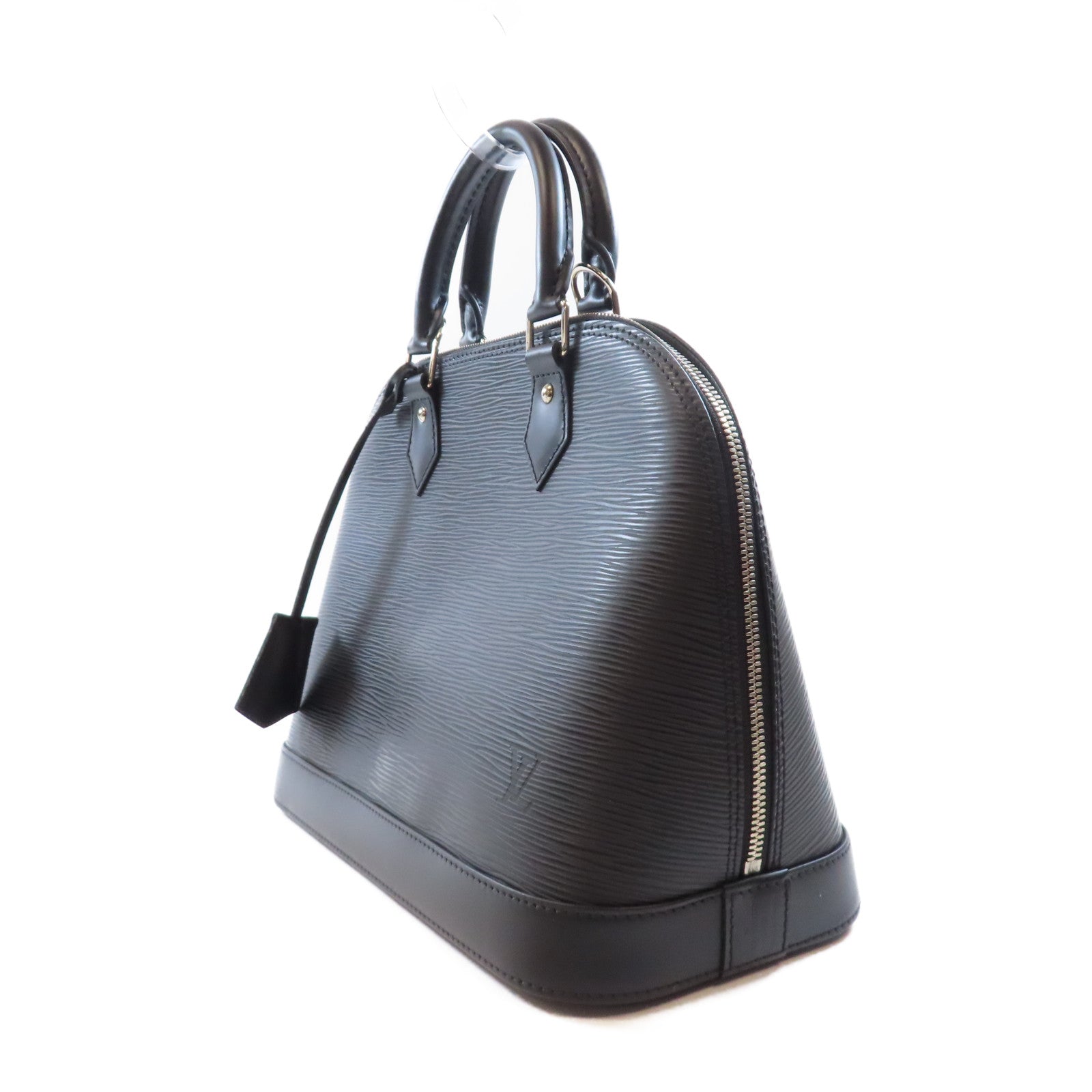 LOUIS VUITTON Epi Alma PM銀扣手挽袋黑色