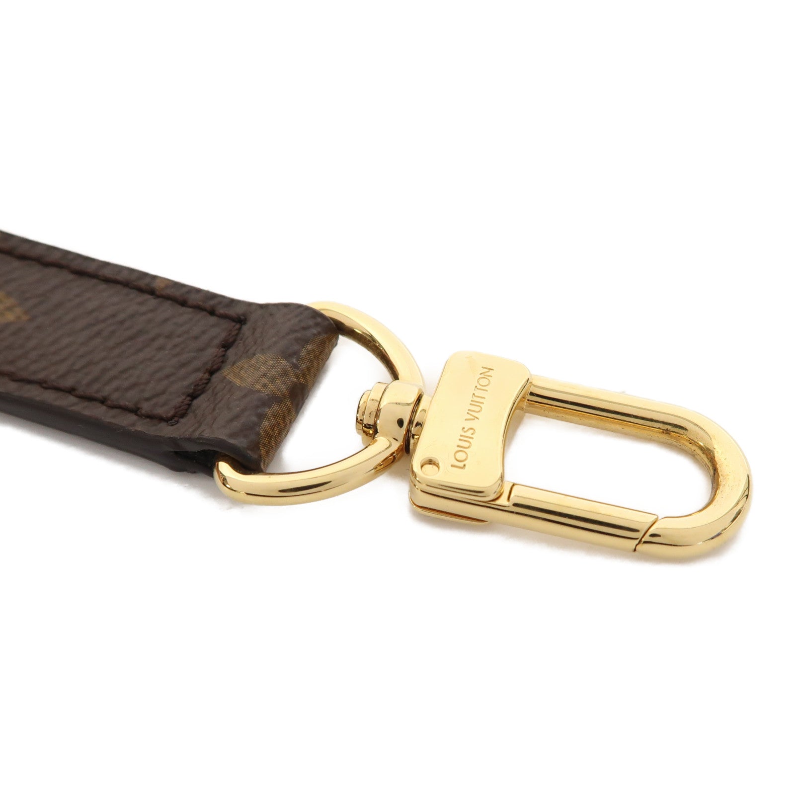 LOUIS VUITTON Monogram Strap金扣肩背帶啡色