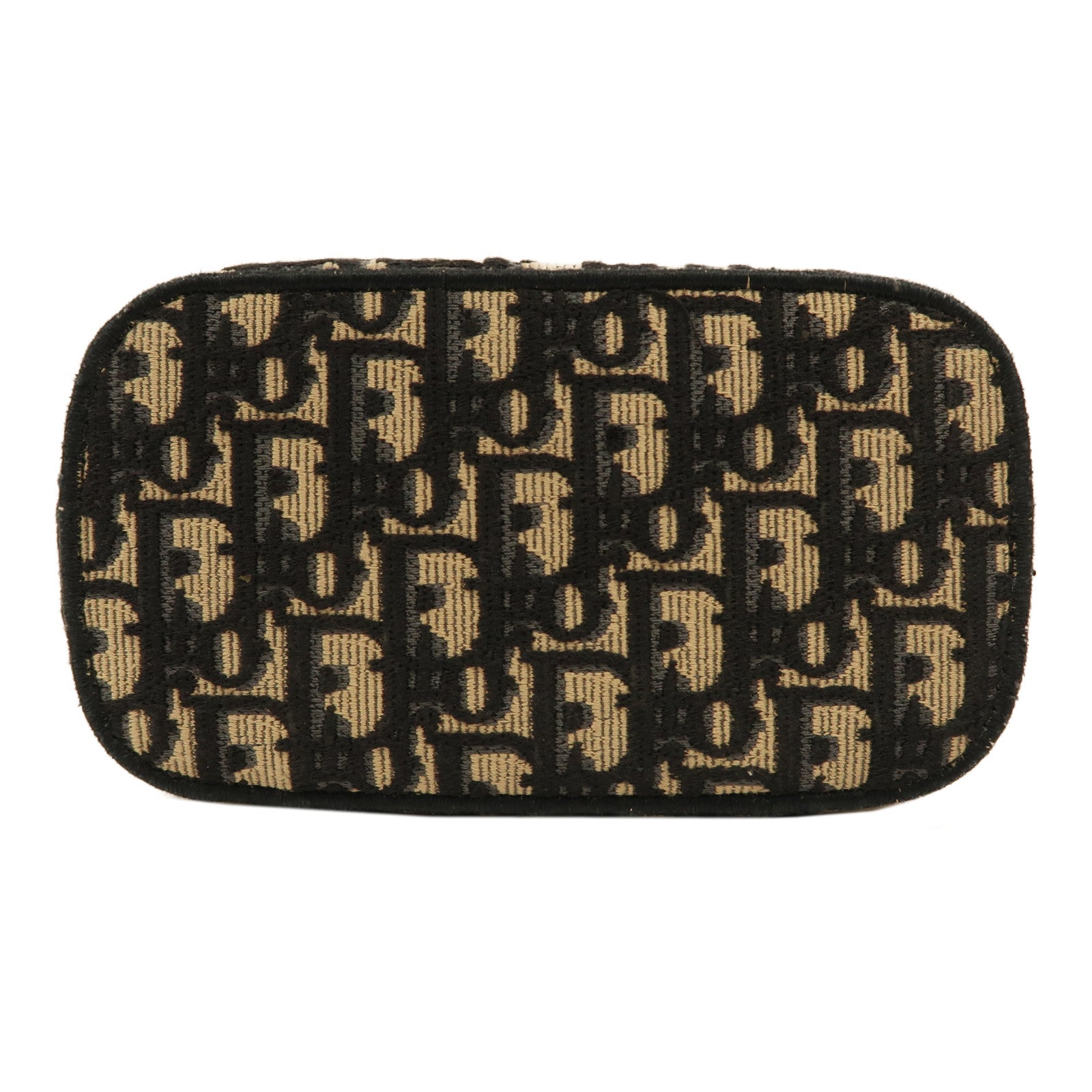 Dior Oblique帆布Travel Vanlty small銀扣手挽肩背兩用袋藍色