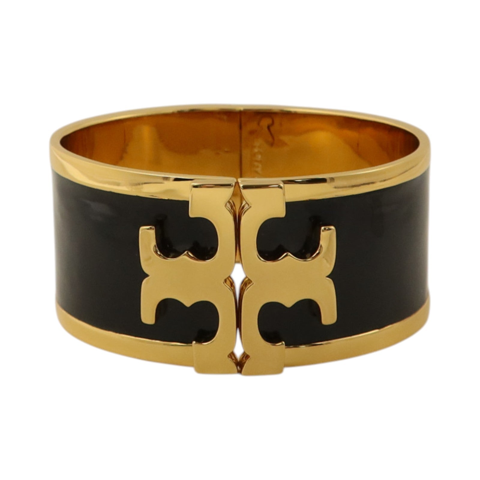 Tory Burch 金屬/琺瑯Raised Logo Wide Cuff金扣手鏈