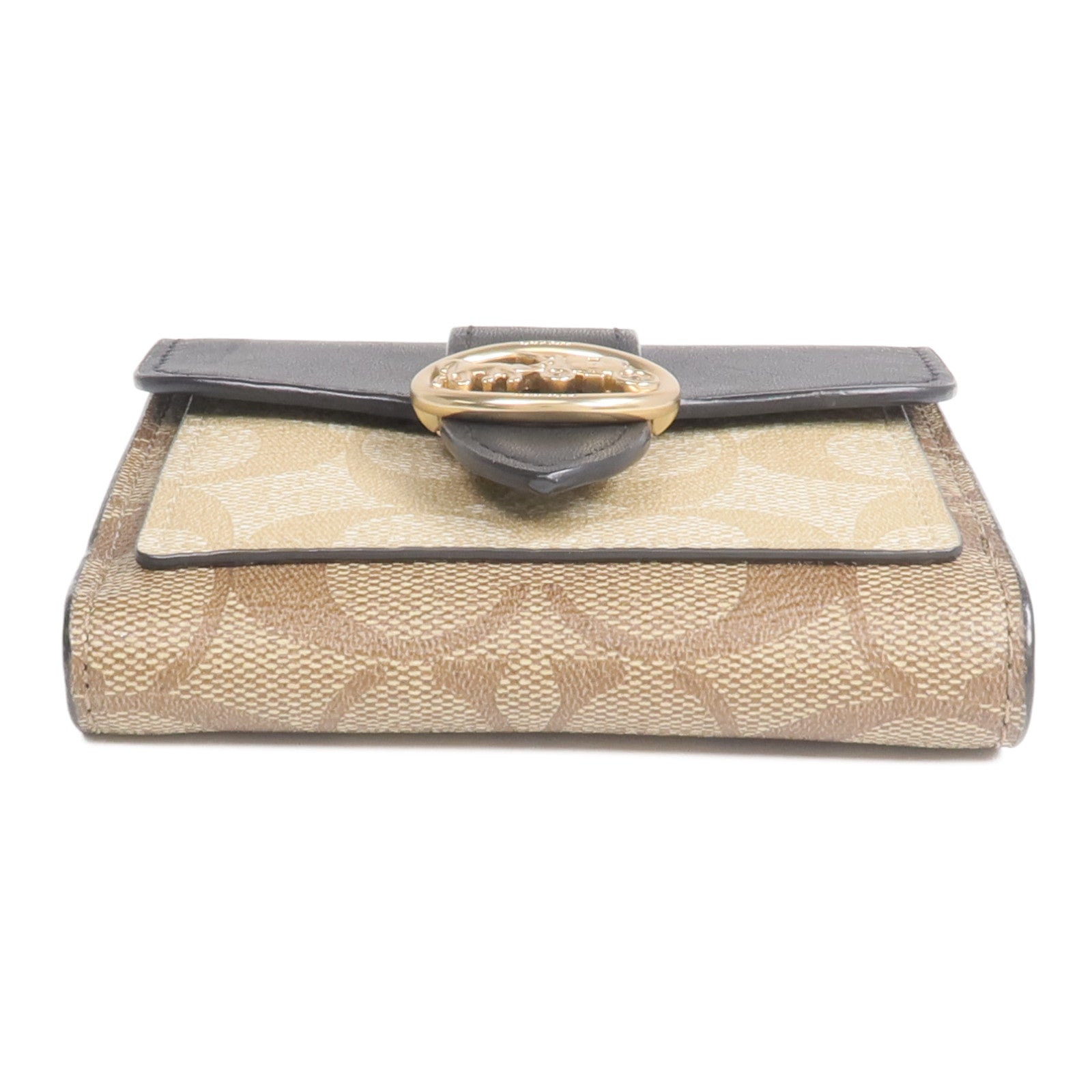 COACH 塗層帆布Georgie Small Wallet金扣錢包