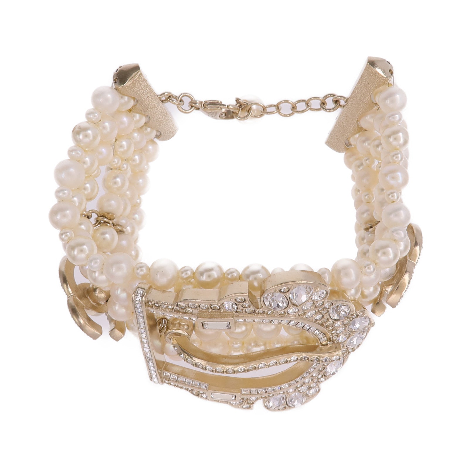 CHANEL 金屬/水晶Bracelet手鏈
