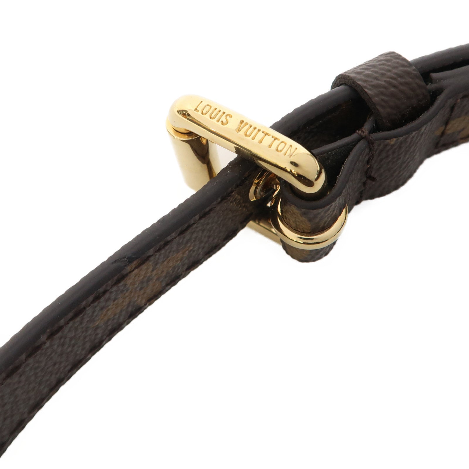 LOUIS VUITTON Monogram Strap金扣肩背帶啡色