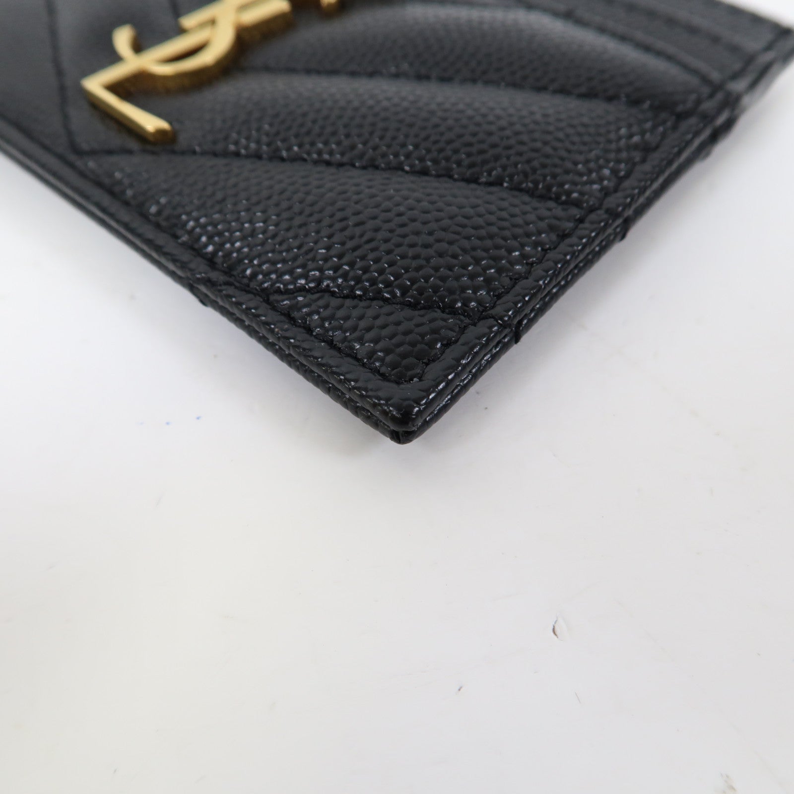 SAINT LAURENT 牛皮皮革Card Holder金扣卡片套黑色