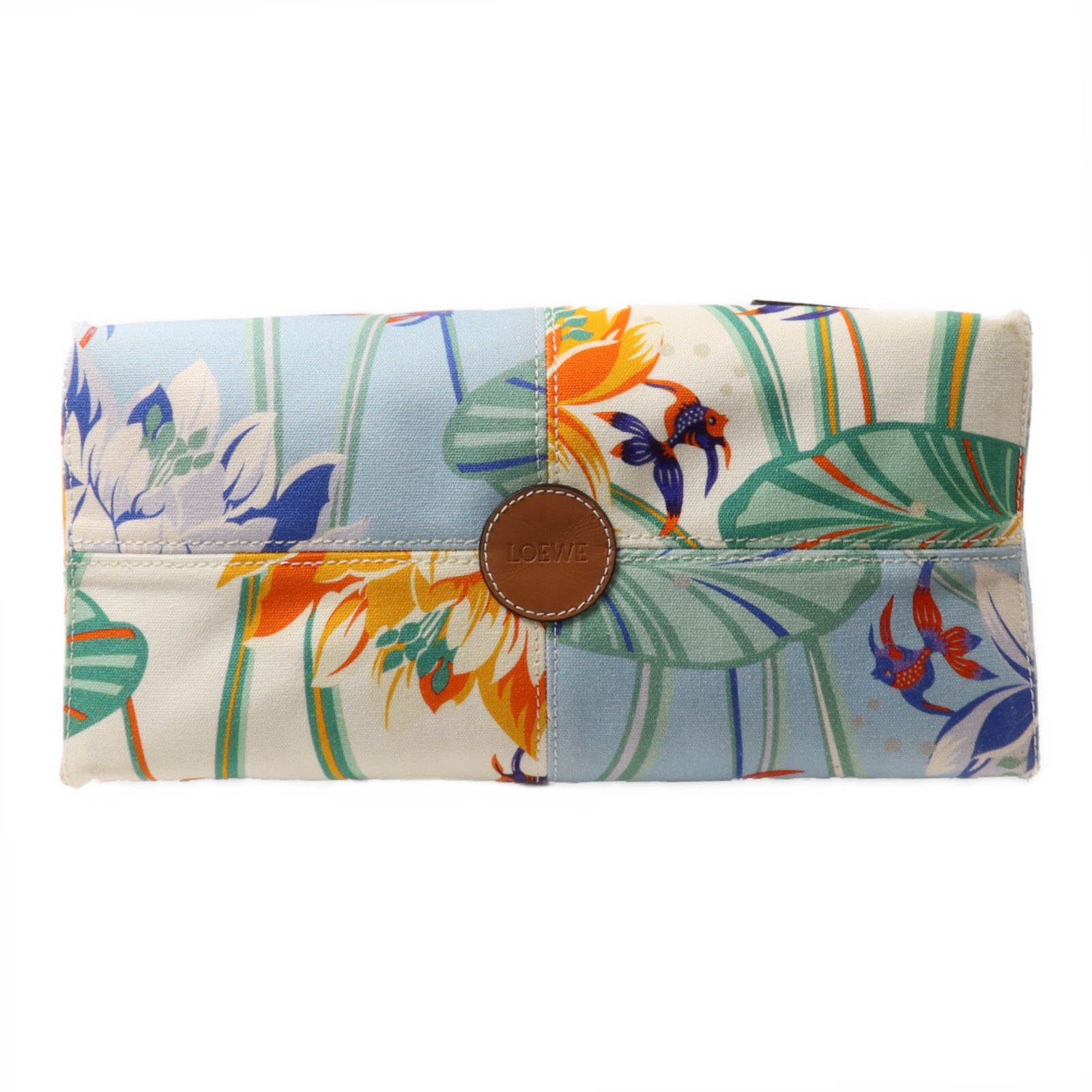 LOEWE 帆布/牛皮皮革Paula's Ibiza Mermaid手挽袋