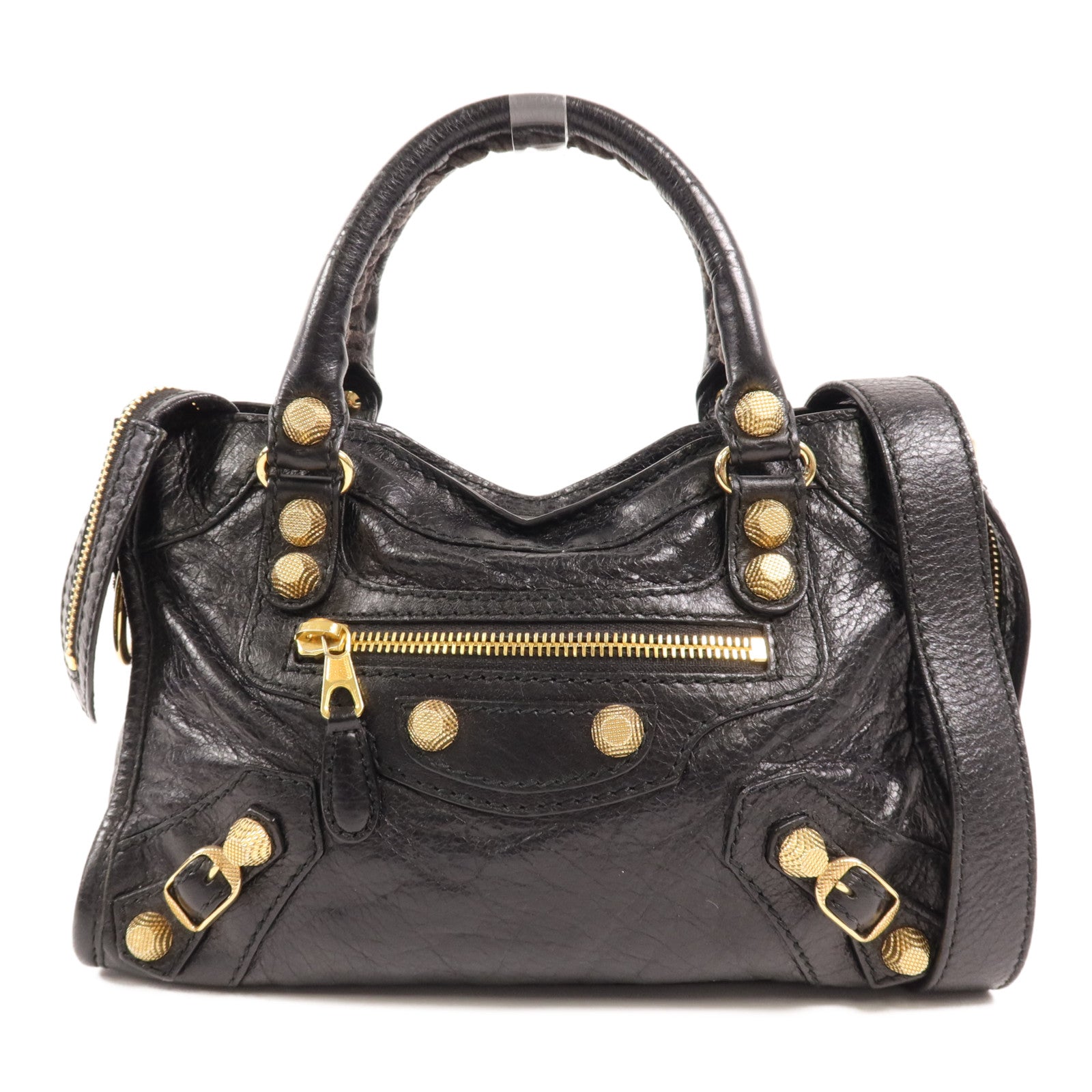 BALENCIAGA 羊皮皮革Mini City金扣手挽肩背兩用袋