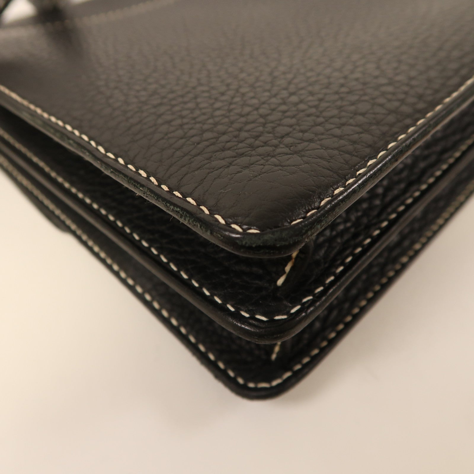 HERMES Clemence皮革Roulis 23肩背袋黑色