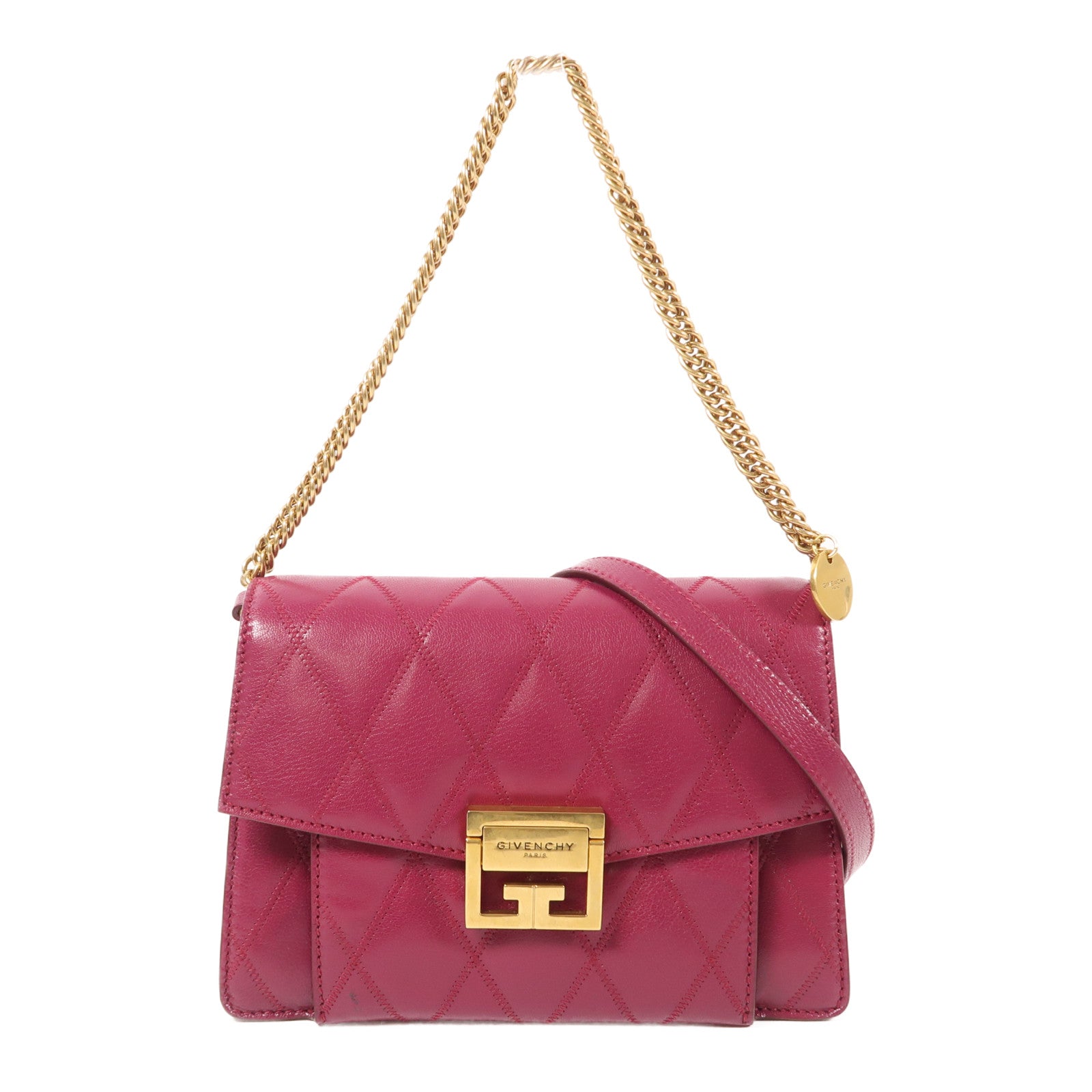 GIVENCHY 山羊皮皮革GV3 Small Bag金扣手挽肩背兩用袋