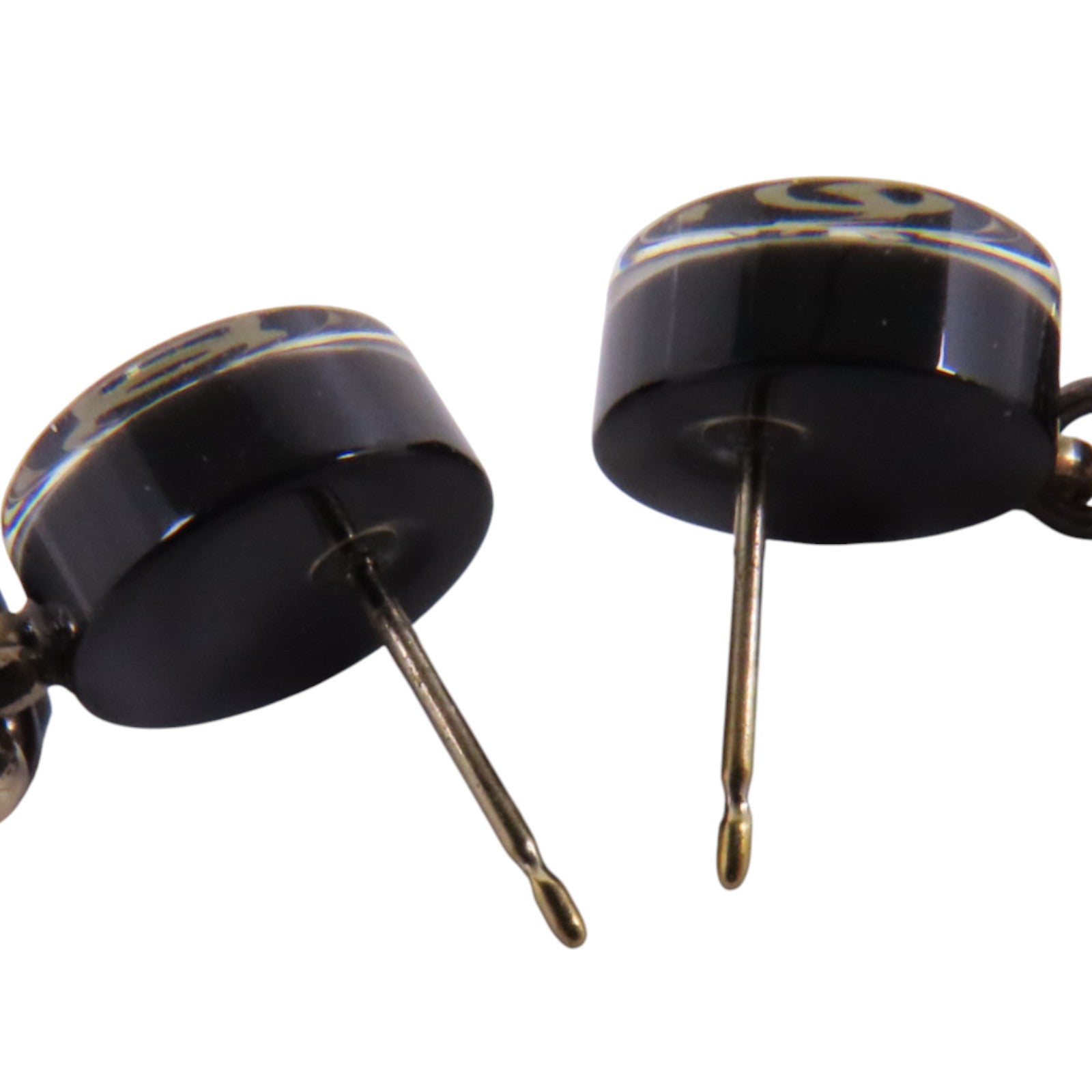 CHANEL PVC/金屬/水鑽Earrings銀扣耳環