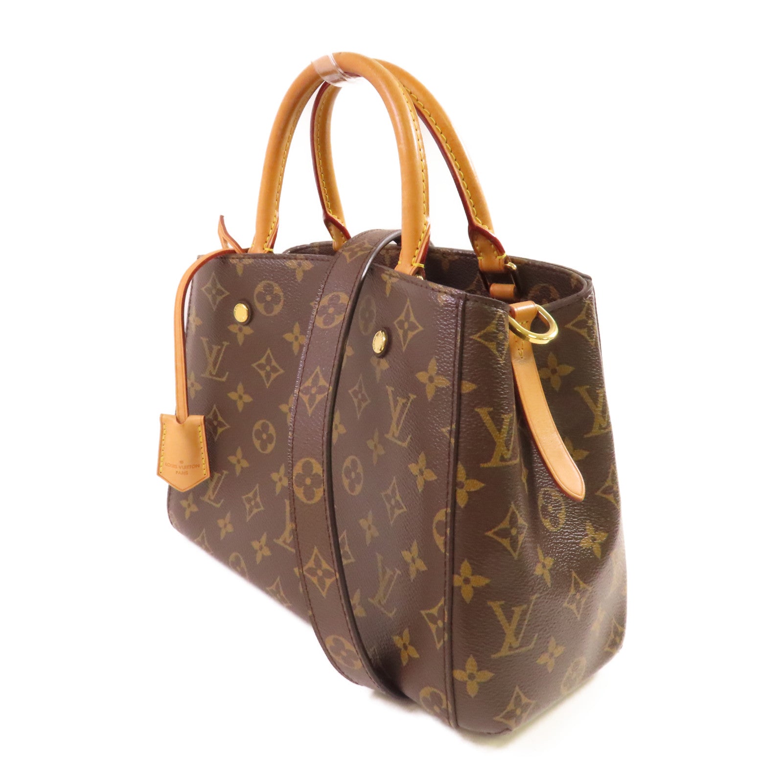 LOUIS VUITTON Monogram Montaigne BB金扣手挽肩背兩用袋啡色