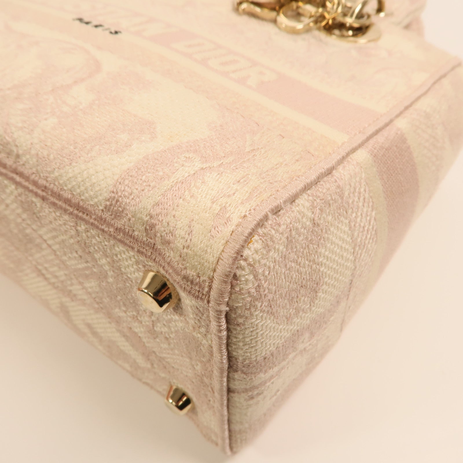 Dior 帆布Lady Dior金扣手挽肩背兩用袋