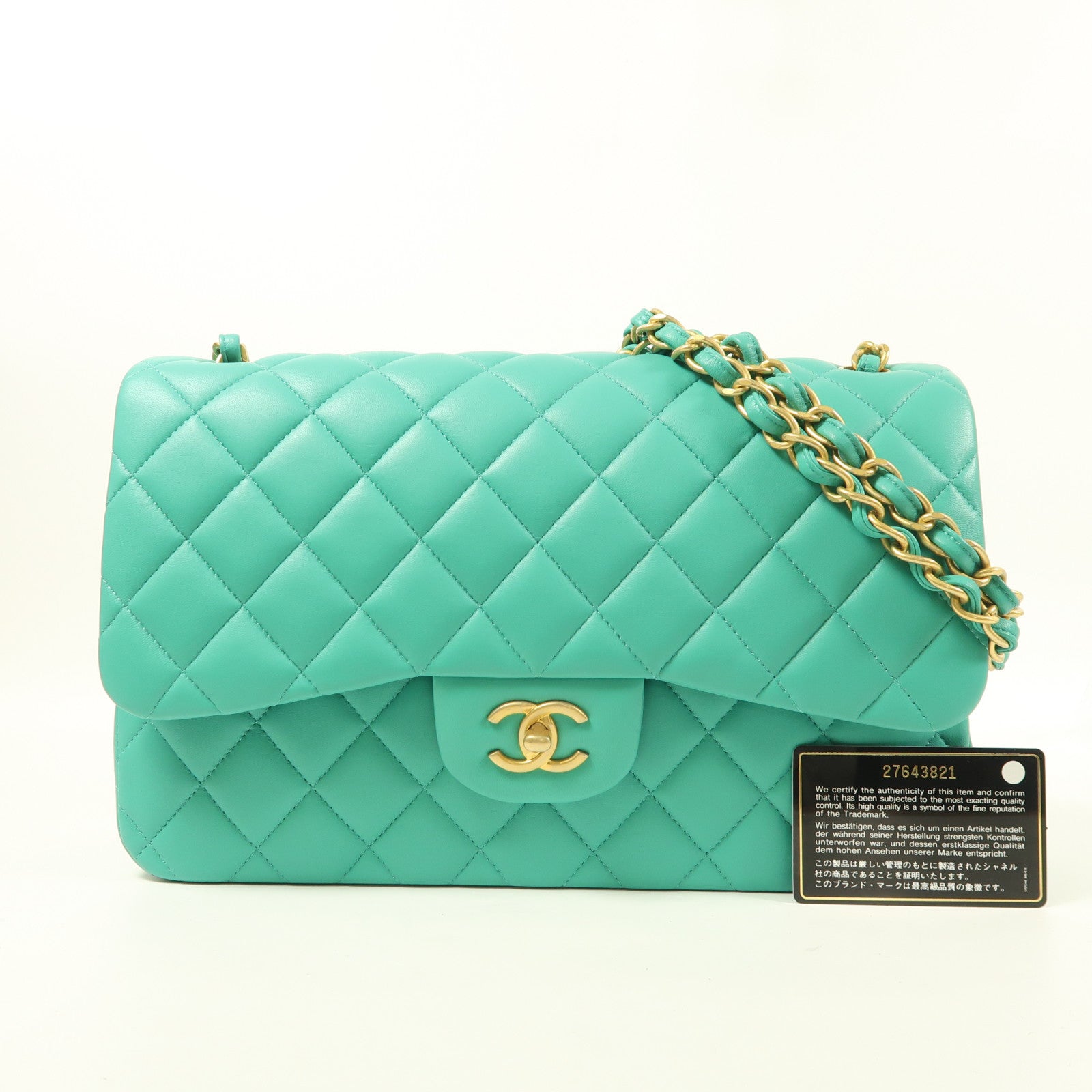 CHANEL 羊皮皮革Large Classic金扣鏈帶肩背袋