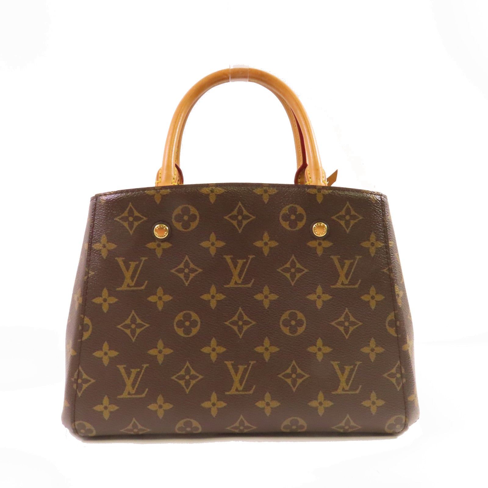LOUIS VUITTON Monogram Montaigne BB金扣手挽肩背兩用袋啡色