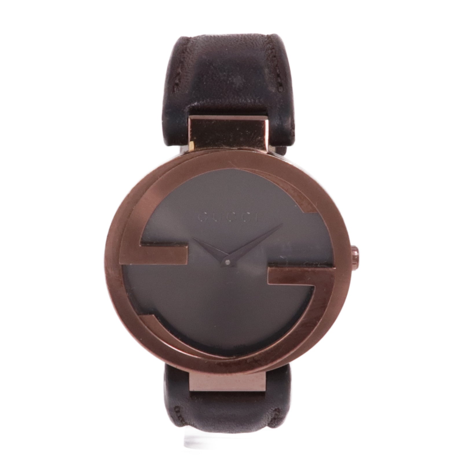 GUCCI Interlocking G 133.3 Quartz Watch Stainless Steel Silver Copper