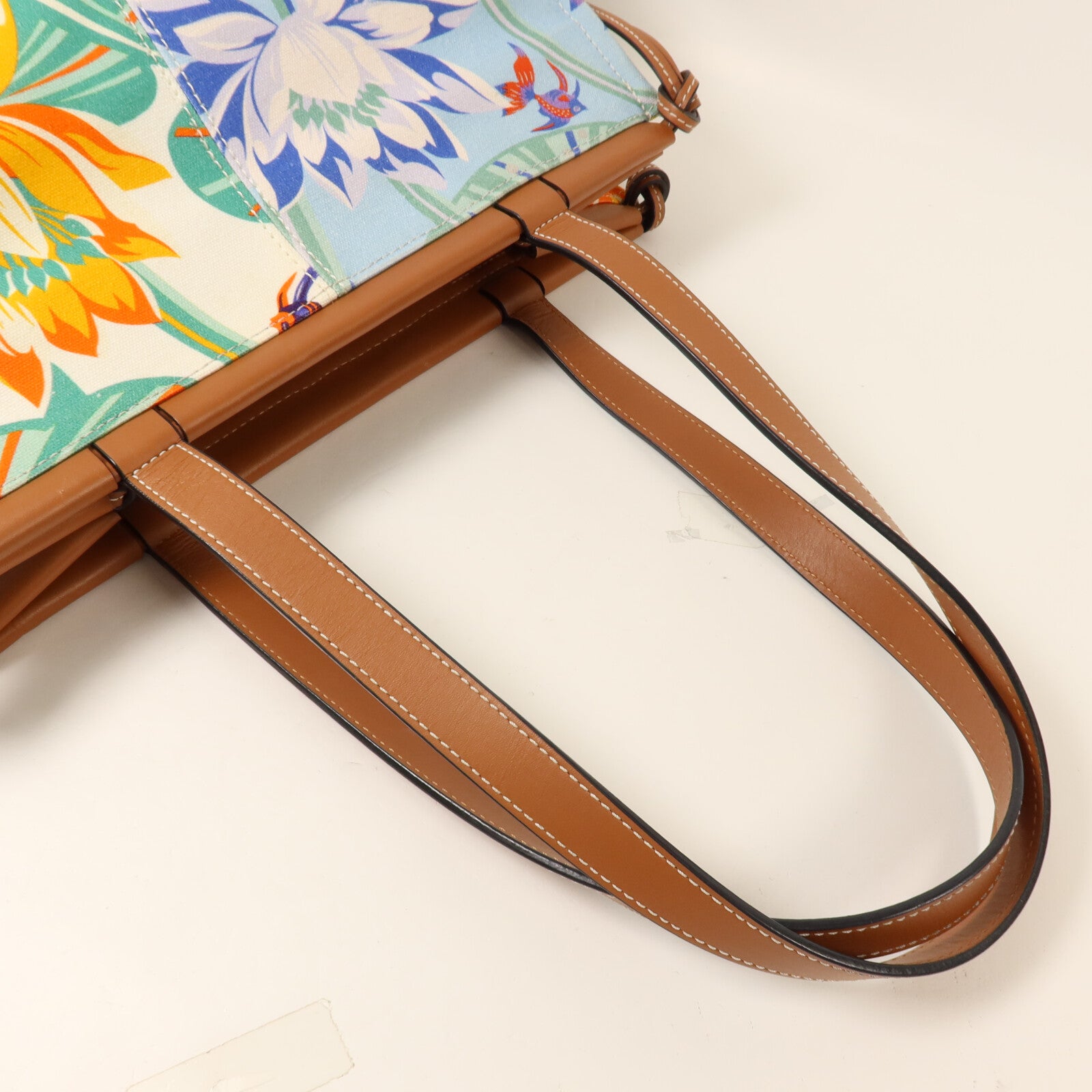 LOEWE 帆布/牛皮皮革Paula's Ibiza Mermaid手挽袋