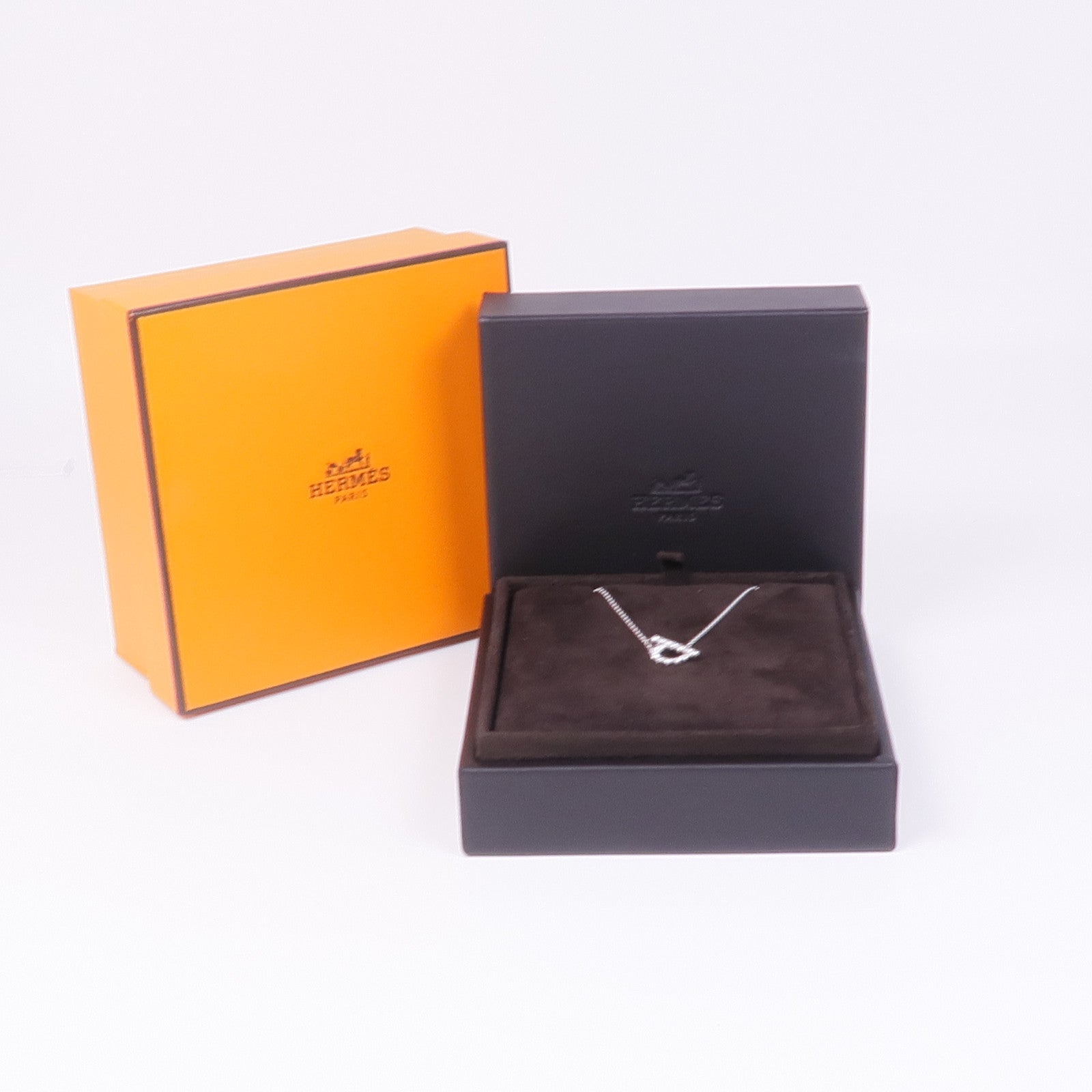 HERMES 18K白金Finesse Pendant鑽石項鍊