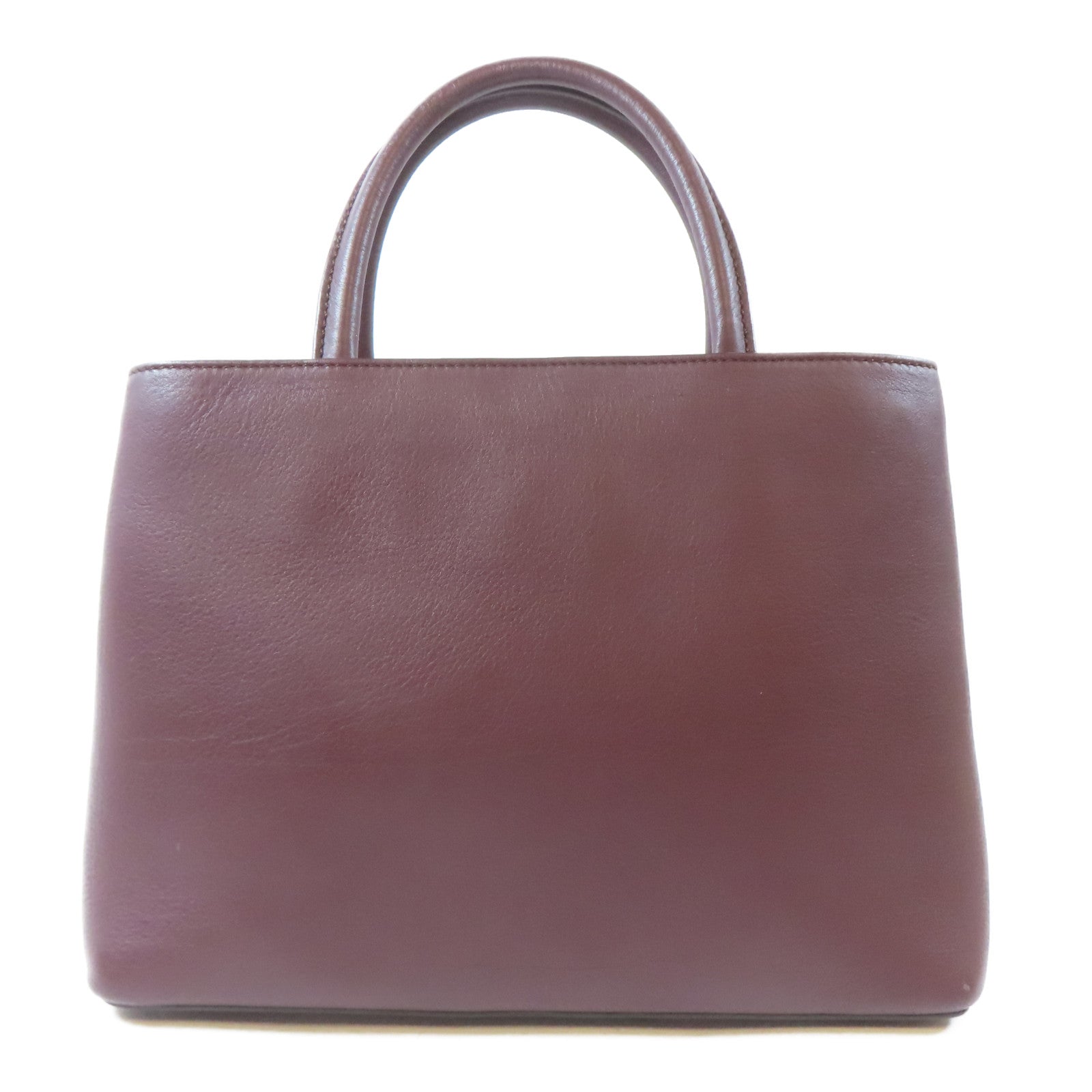 FENDI 牛皮皮革2 Jours銀扣手挽肩背兩用袋深紅色