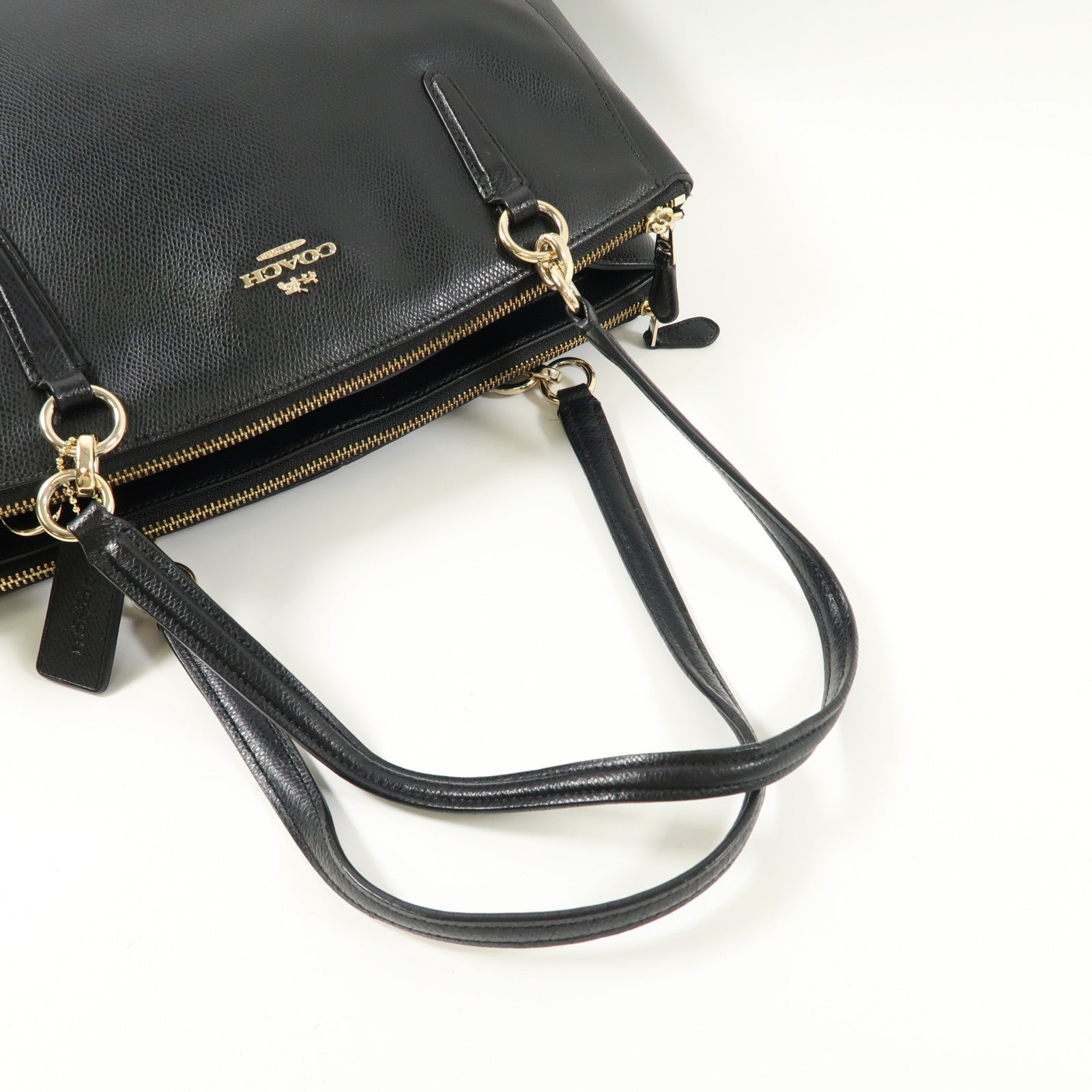 COACH 牛皮皮革Shoulder Bag金扣肩背袋黑色