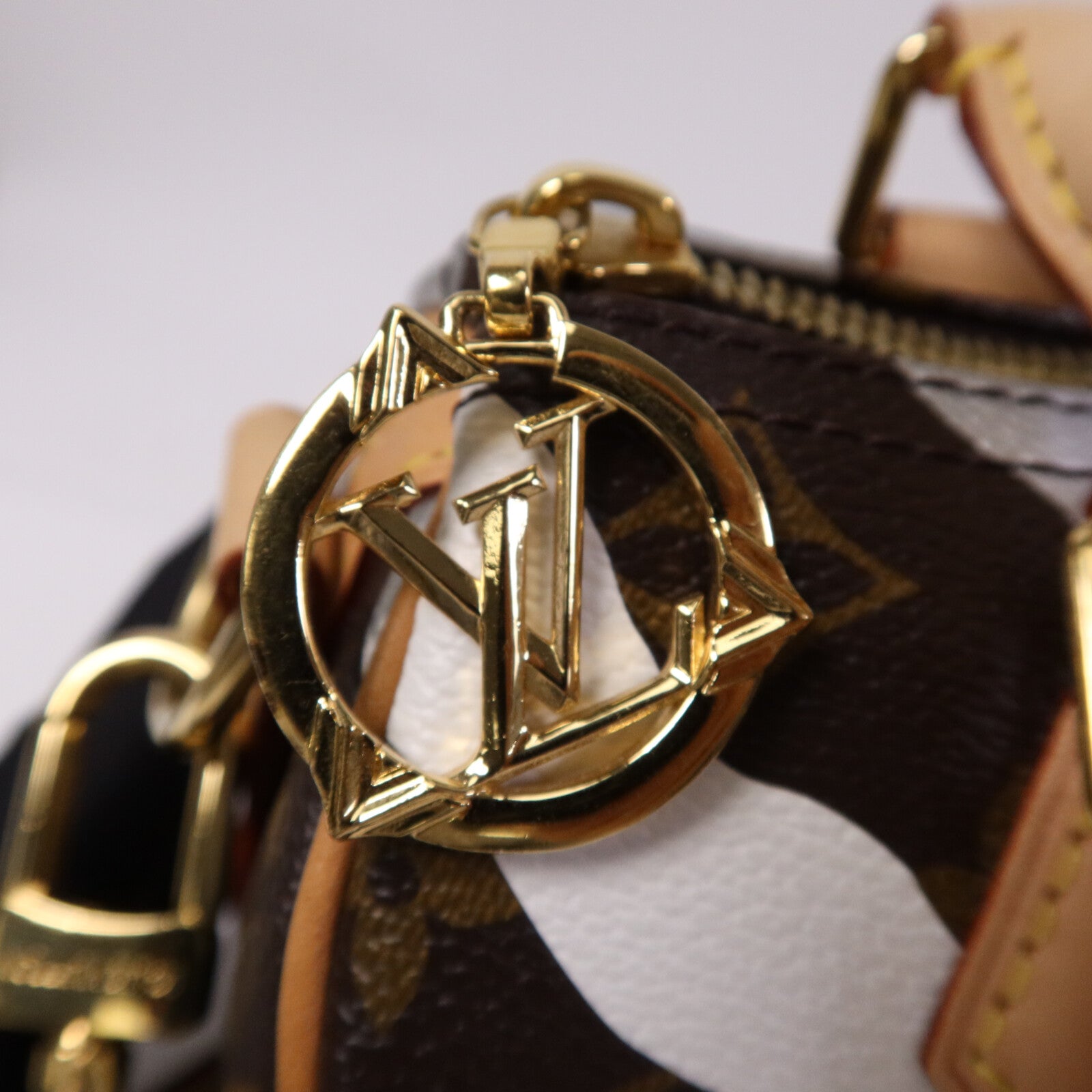 LOUIS VUITTON 【激減優惠】塗層帆布Speedy BB金扣手挽肩背兩用袋