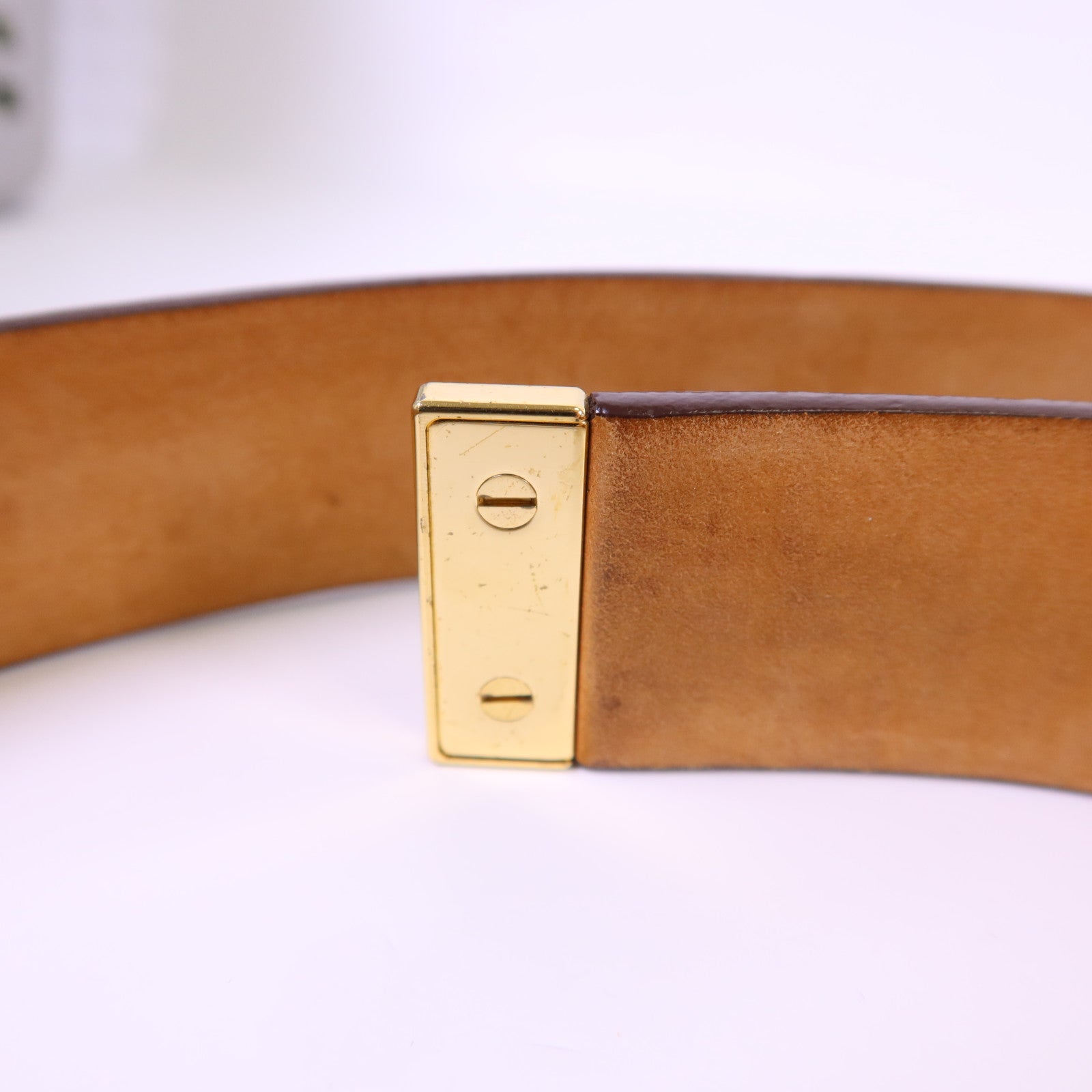 LOUIS VUITTON Monogram Belt金扣皮帶