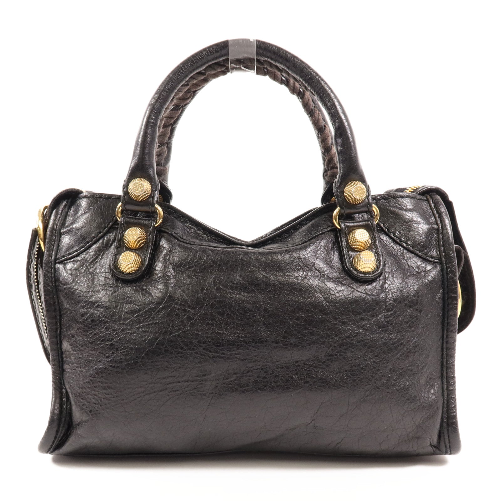 BALENCIAGA 羊皮皮革Mini City金扣手挽肩背兩用袋
