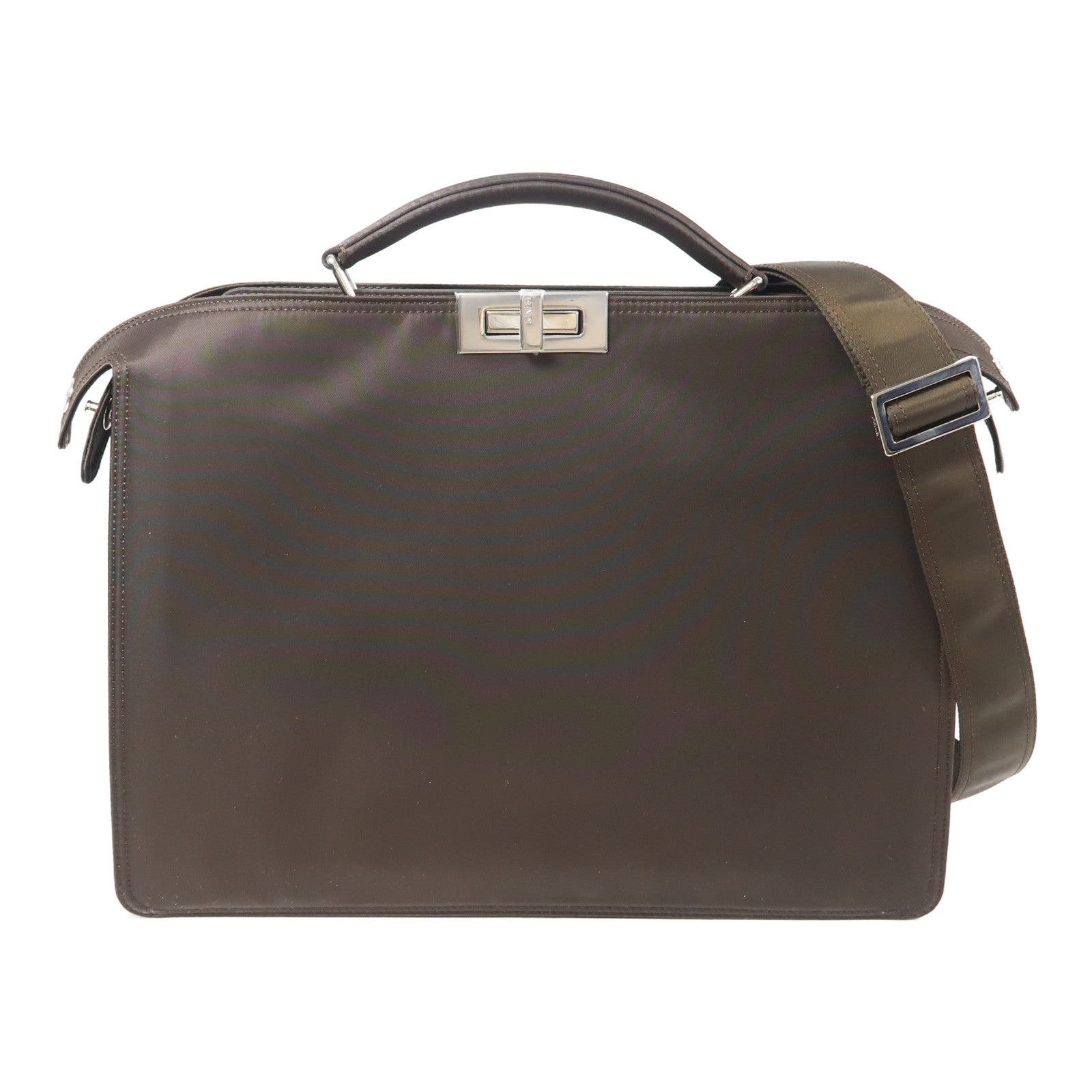 FENDI 尼龍Peekaboo銀扣手挽肩背兩用袋