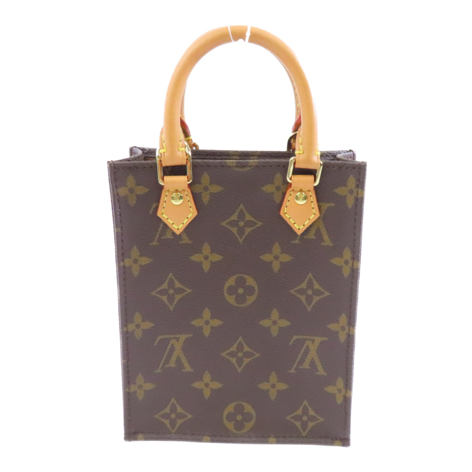 LOUIS VUITTON 【激減優惠】Monogram Petit Sac Plat金扣手挽肩背兩用袋啡色