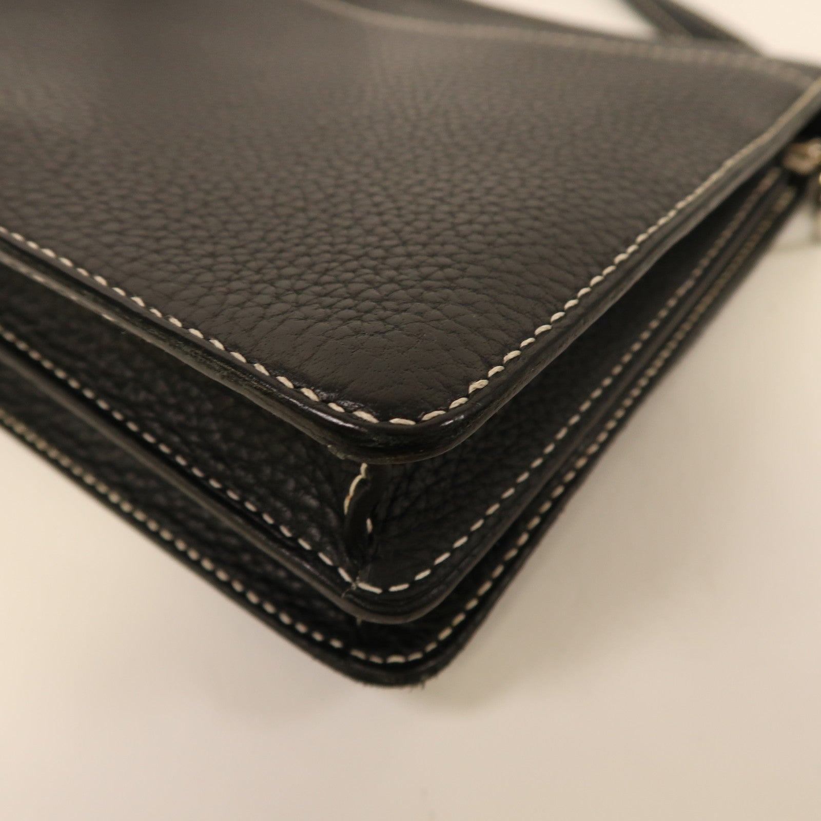 HERMES Clemence皮革Roulis 23肩背袋黑色