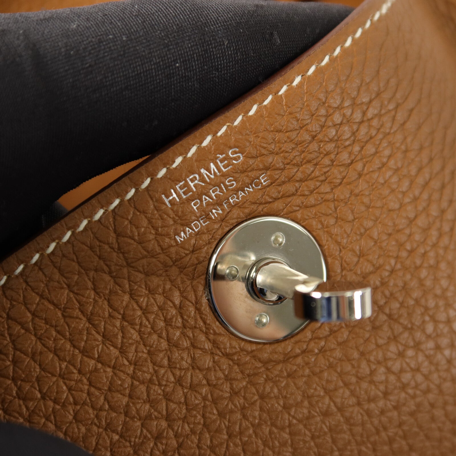 HERMES Clemence皮革Mini Lindy手挽肩背兩用袋Gold