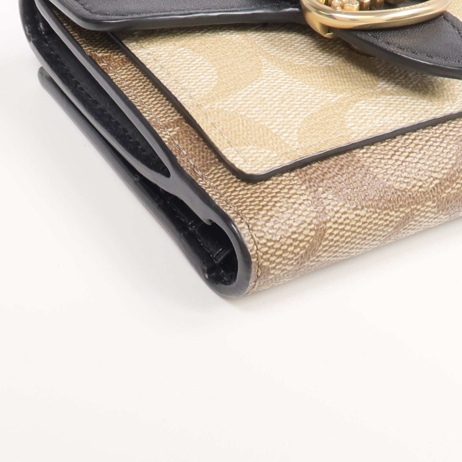 COACH 塗層帆布Georgie Small Wallet金扣錢包