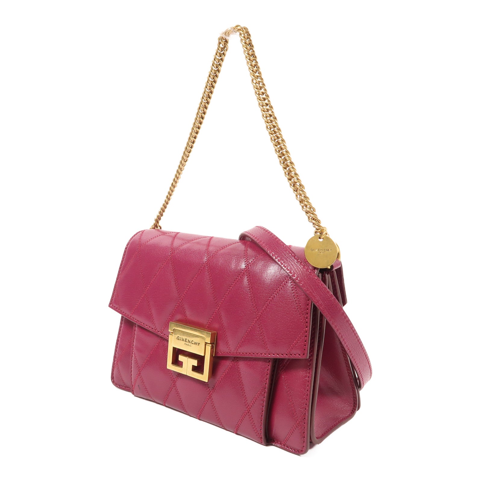 GIVENCHY 山羊皮皮革GV3 Small Bag金扣手挽肩背兩用袋