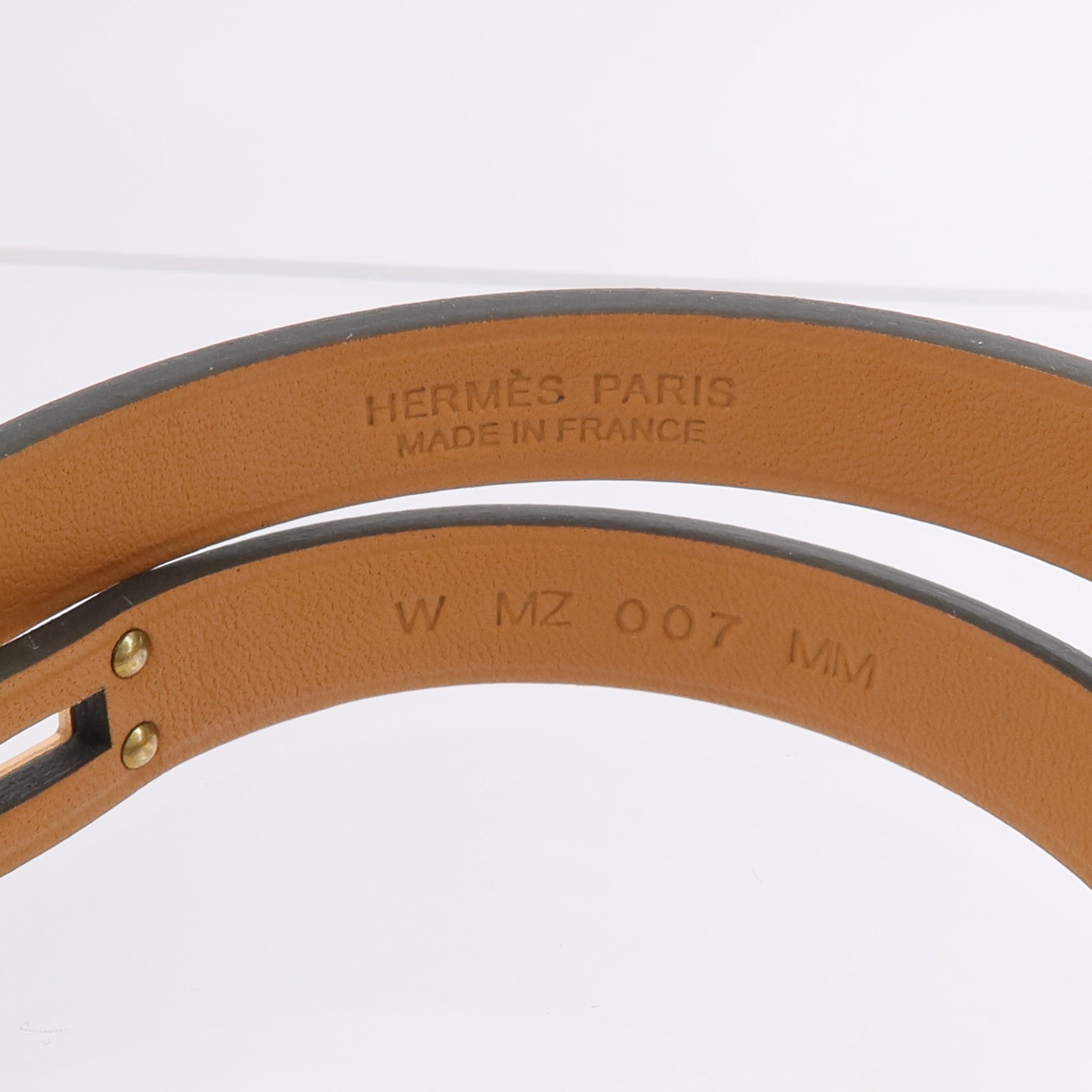 HERMES Swift皮革Mini Kelly Double Tour手帶Vert Fizz