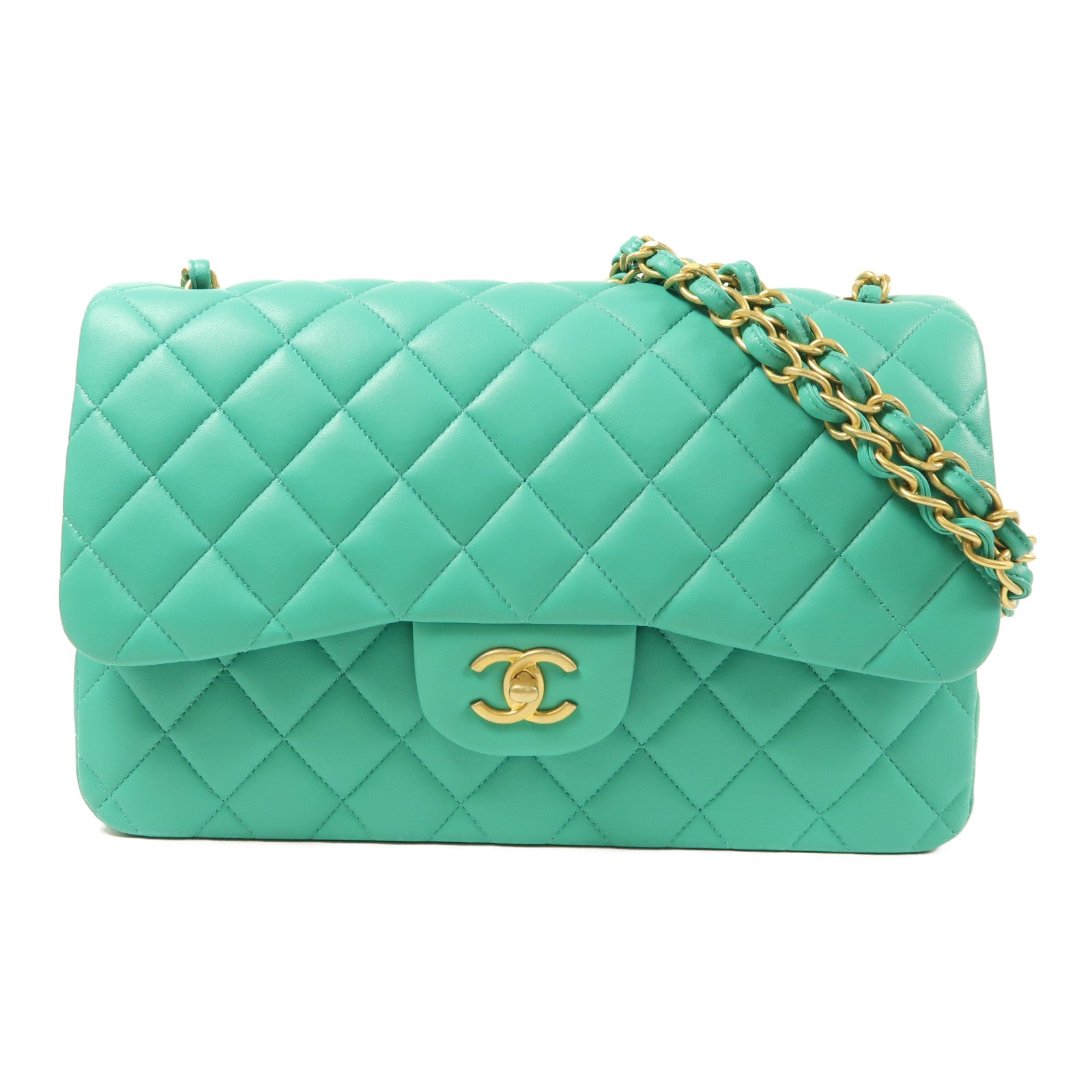CHANEL 羊皮皮革Large Classic金扣鏈帶肩背袋