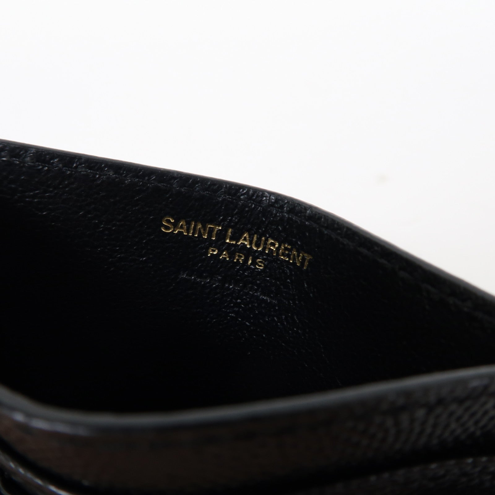 SAINT LAURENT 牛皮皮革Card Holder金扣卡片套黑色