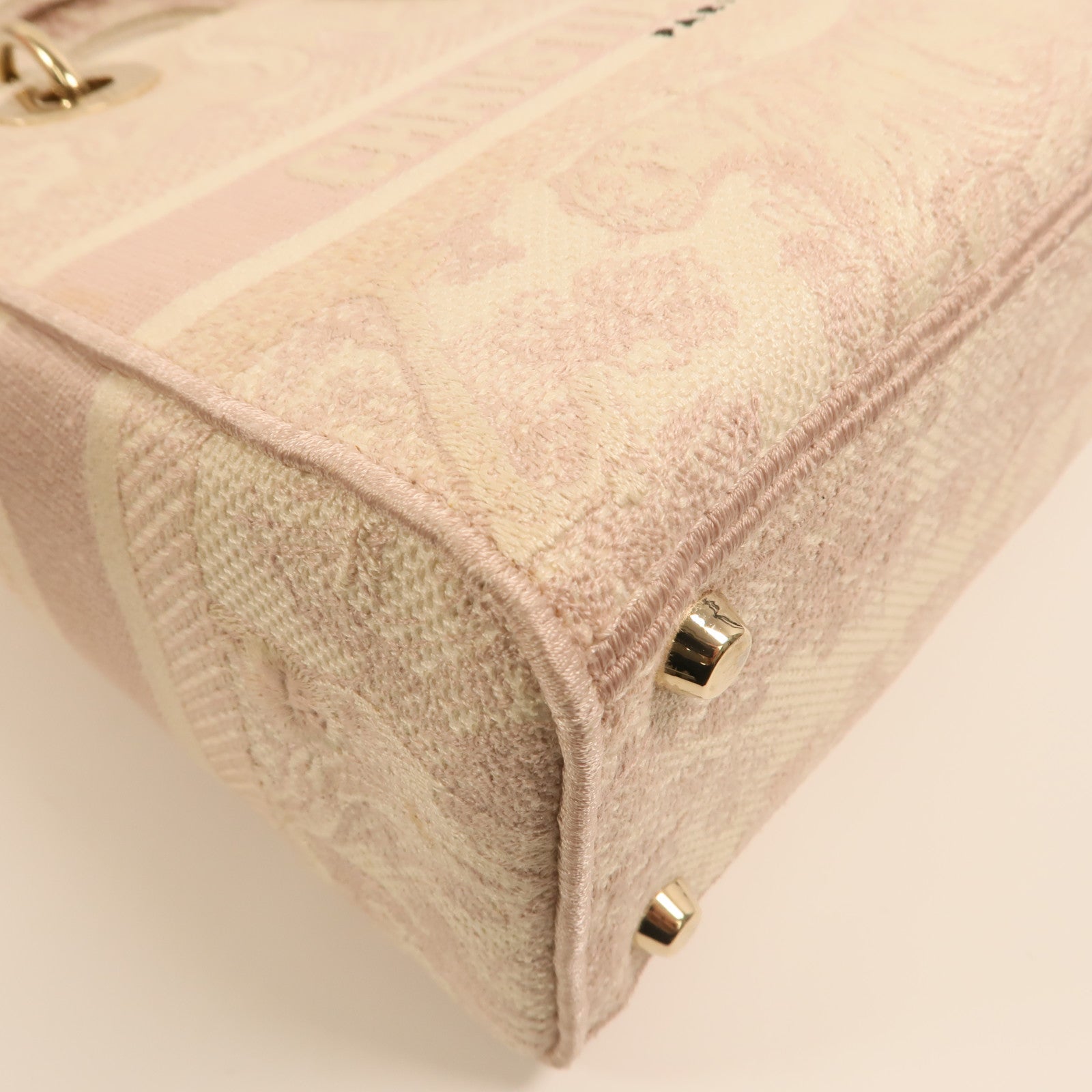 Dior 帆布Lady Dior金扣手挽肩背兩用袋