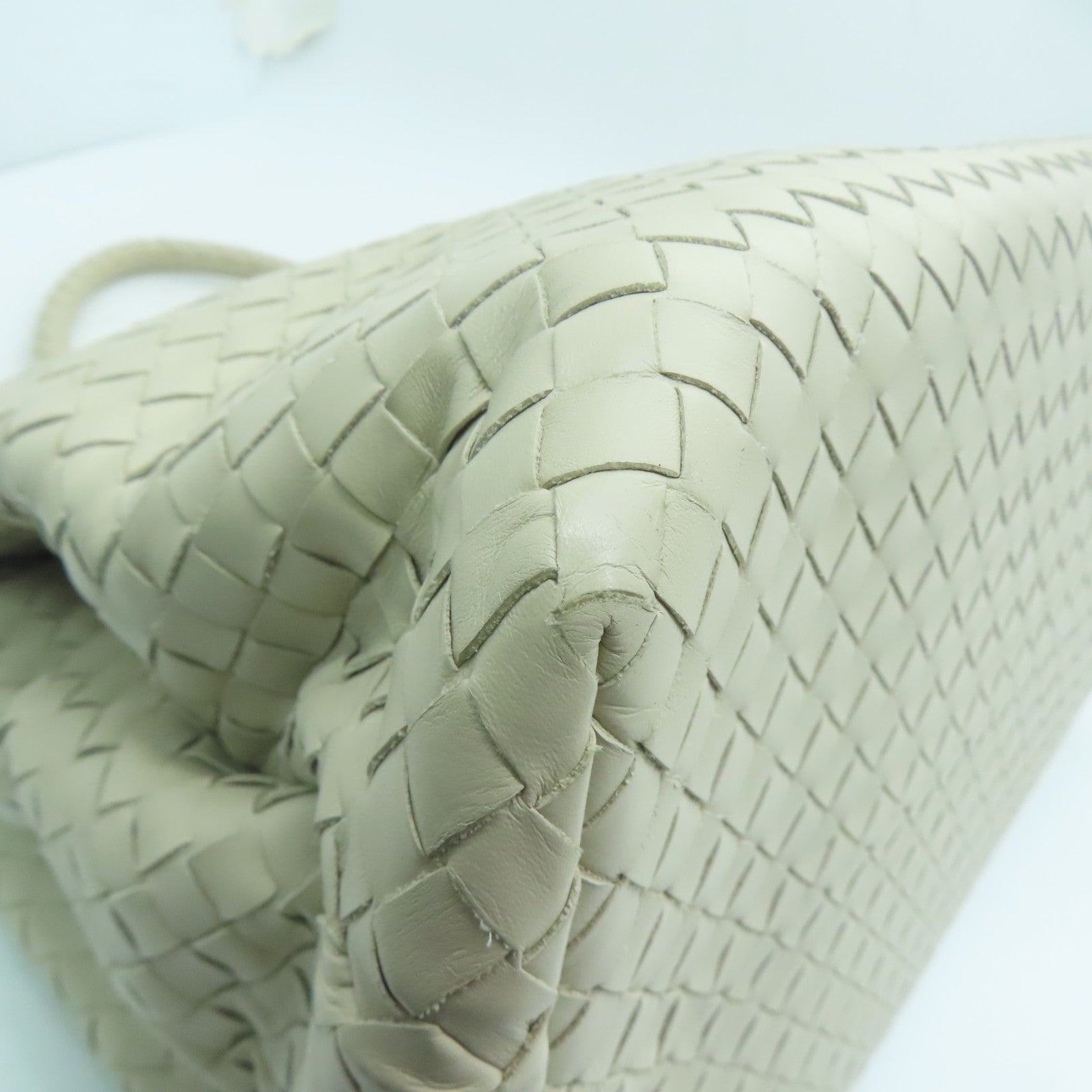 BOTTEGA VENETA Textured Leather Shoulder Bag Beige